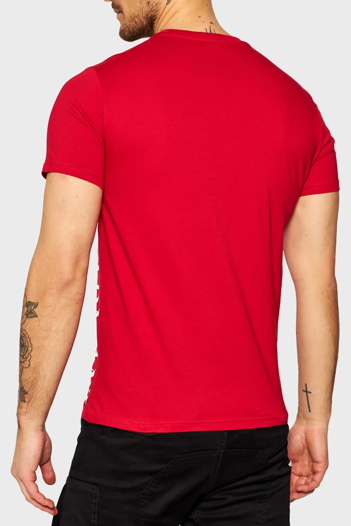 Emporio Armani Baskılı Bisiklet Yaka % 100 Pamuk Erkek T Shirt S 211831 1P469 06574 KIRMIZI - 2