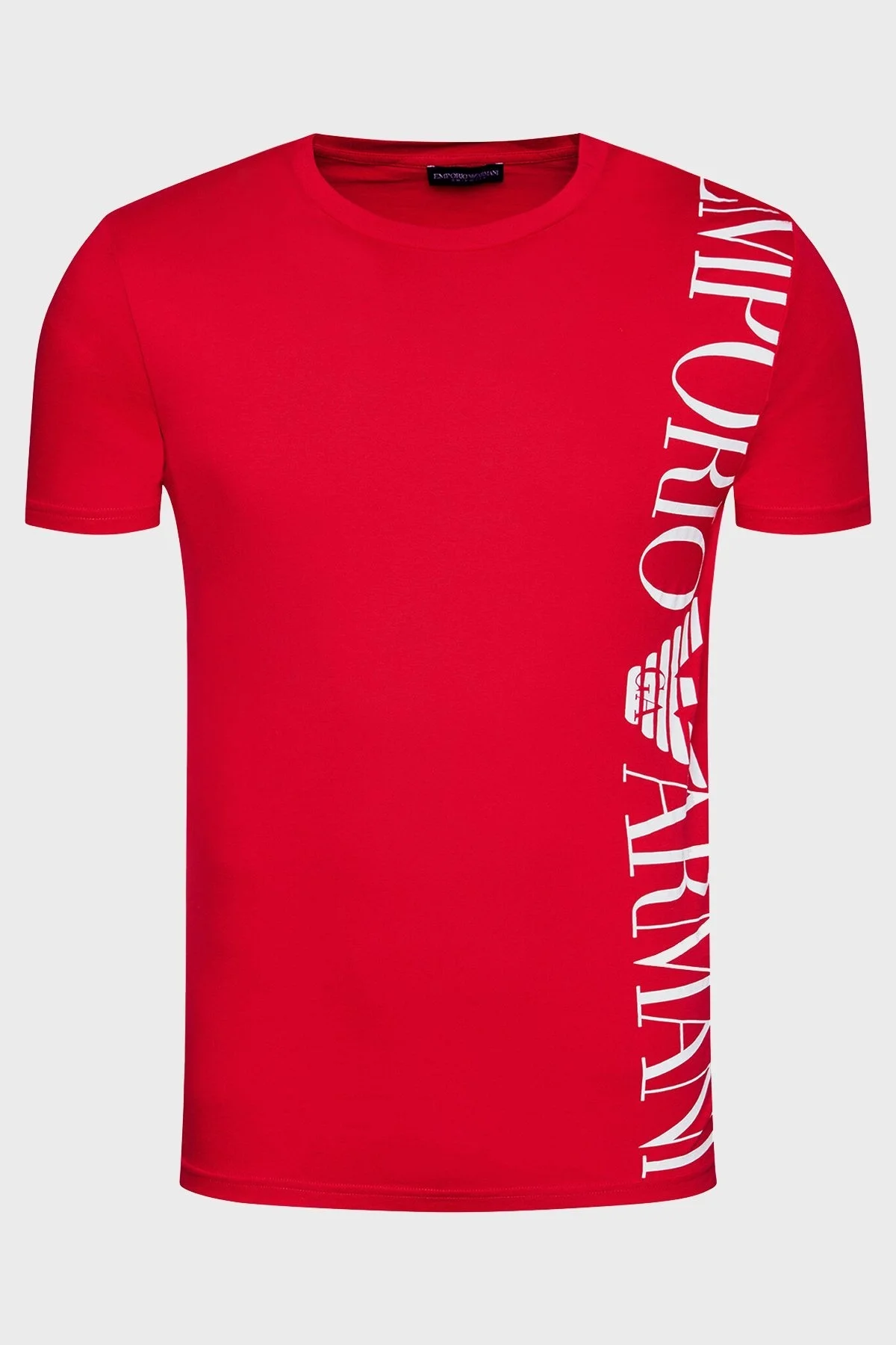 Emporio Armani Baskılı Bisiklet Yaka % 100 Pamuk Erkek T Shirt S 211831 1P469 06574 KIRMIZI - 5