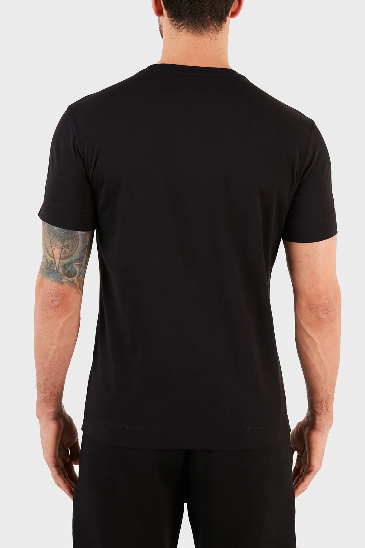 Emporio Armani Baskılı Bisiklet Yaka % 100 Pamuk Erkek T Shirt S 3K1TL8 1JULZ 0999 SİYAH - 2