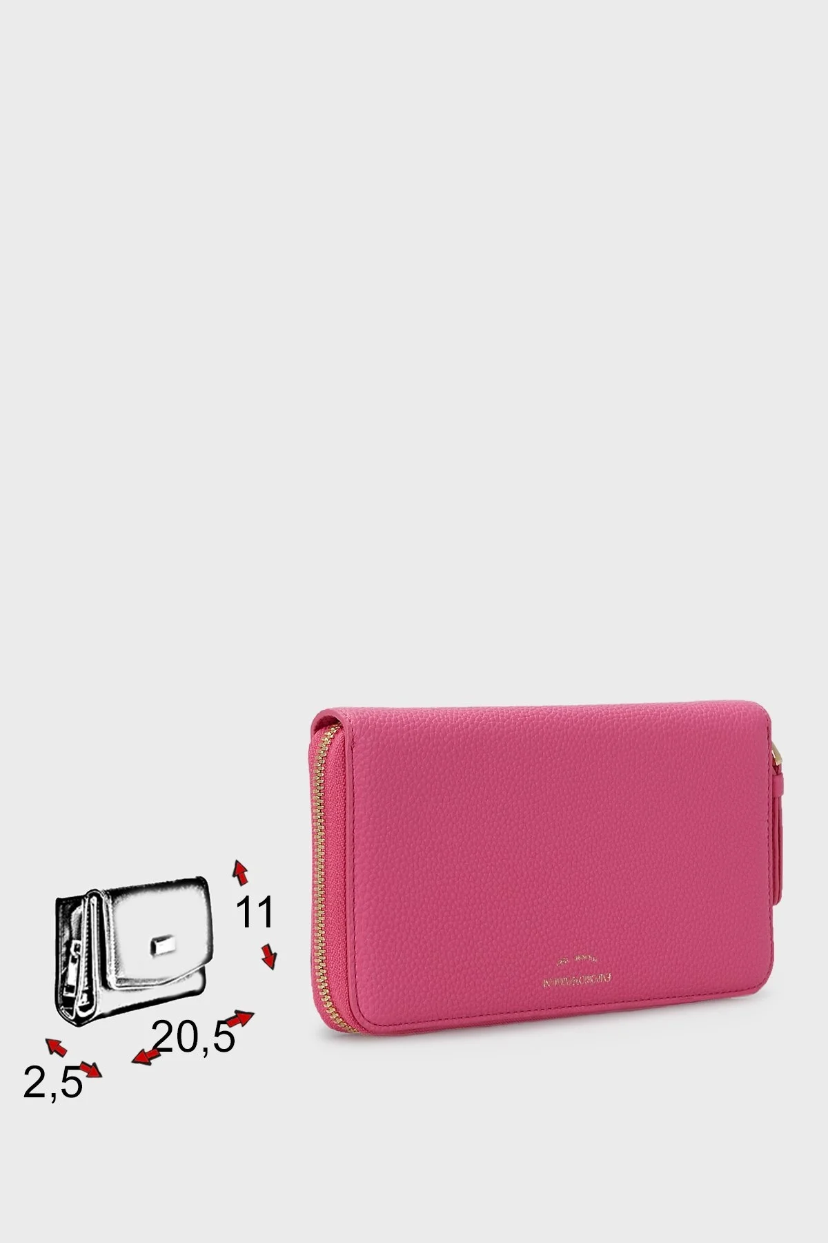 Emporio Armani Fermuarlı Bayan Cüzdan Y3H168 YFW9B 80105 FUŞYA - 5