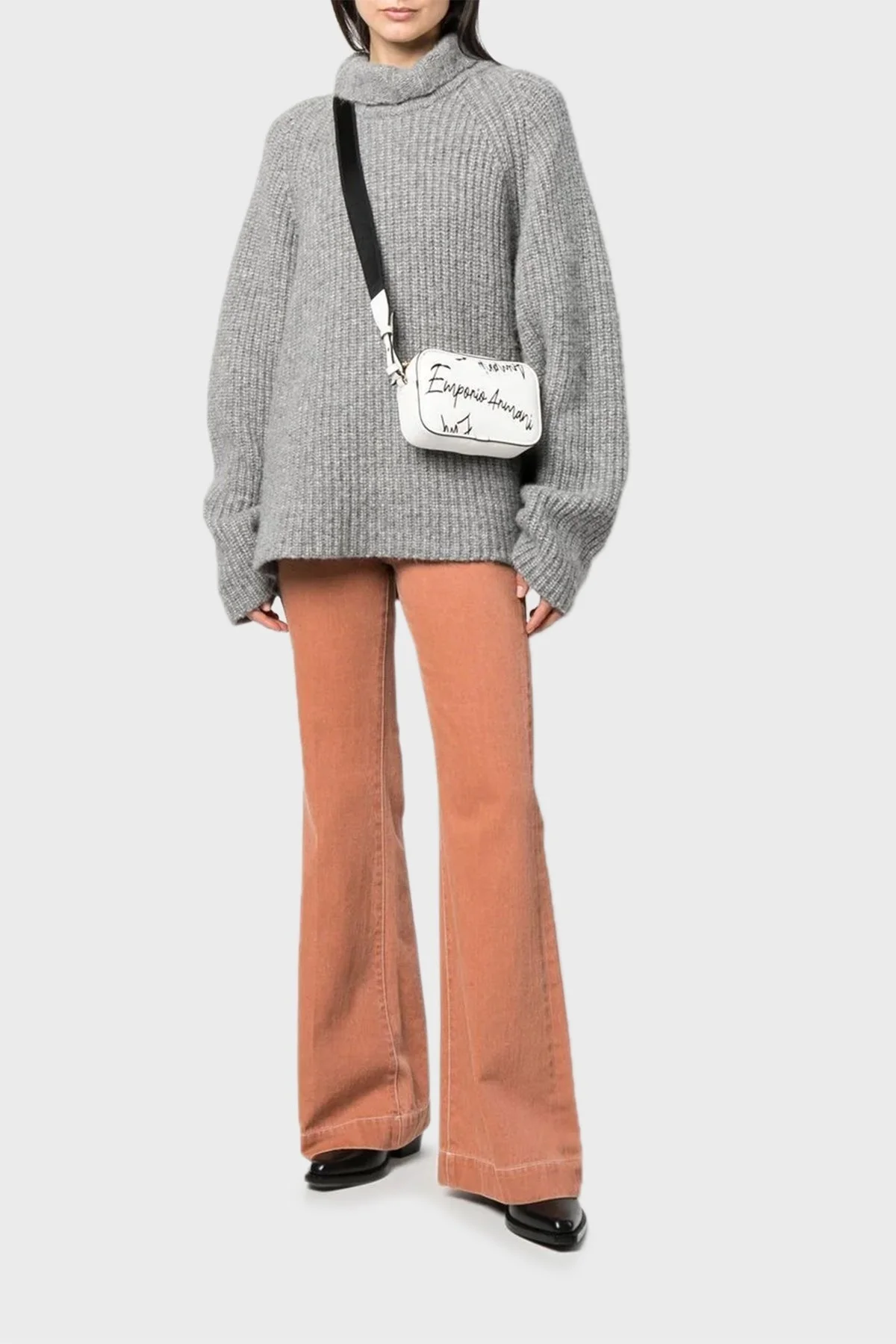 Emporio Armani Fermuarlı Çıkarılabilir Askılı Bayan Çanta Y3H276 Y486A 88048 BEYAZ - 2