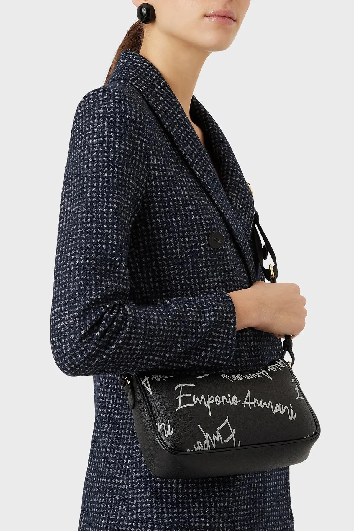 Emporio Armani Fermuarlı Çıkarılabilir Askılı Bayan Çanta Y3H293 Y486A 89720 SİYAH - 2