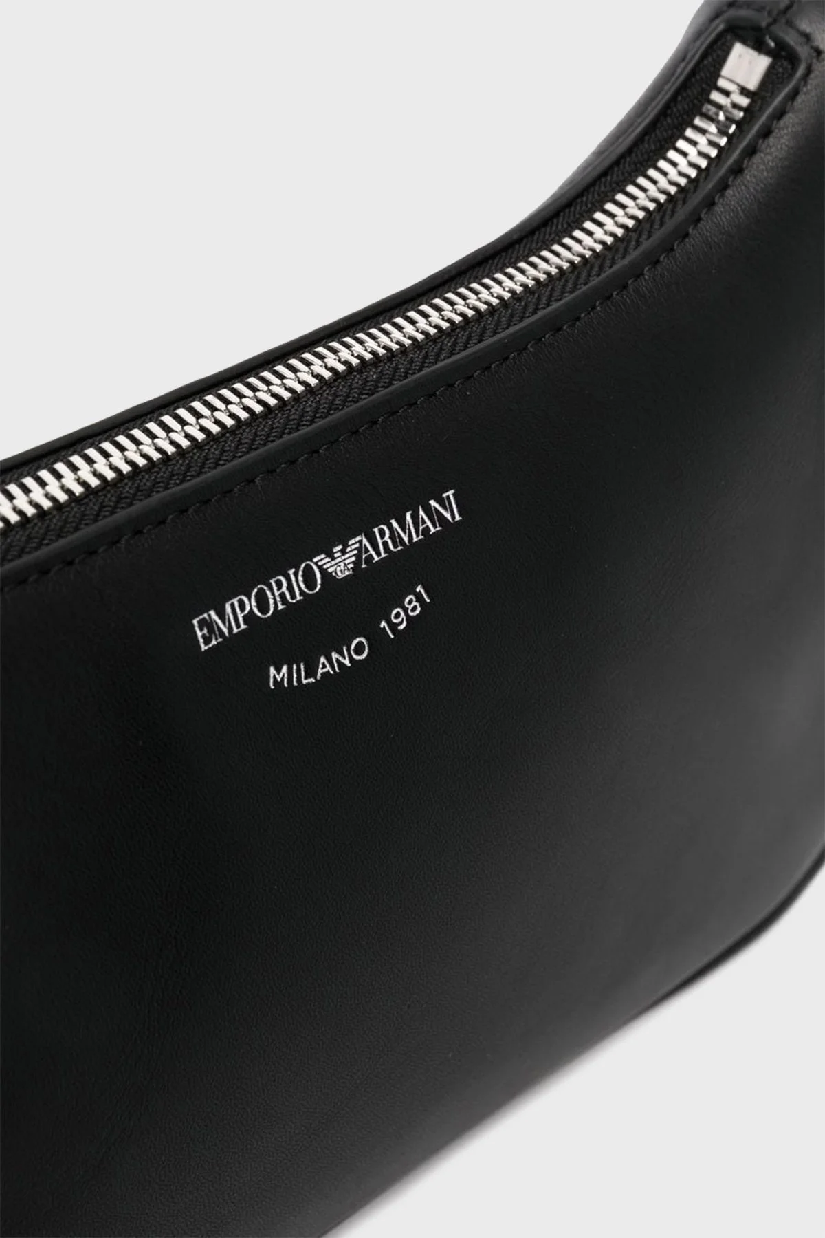 Emporio Armani Fermuarlı Çıkarılabilir Askılı Hakiki Deri Bayan Çanta Y3H293 Y478E 80001 SİYAH - 4
