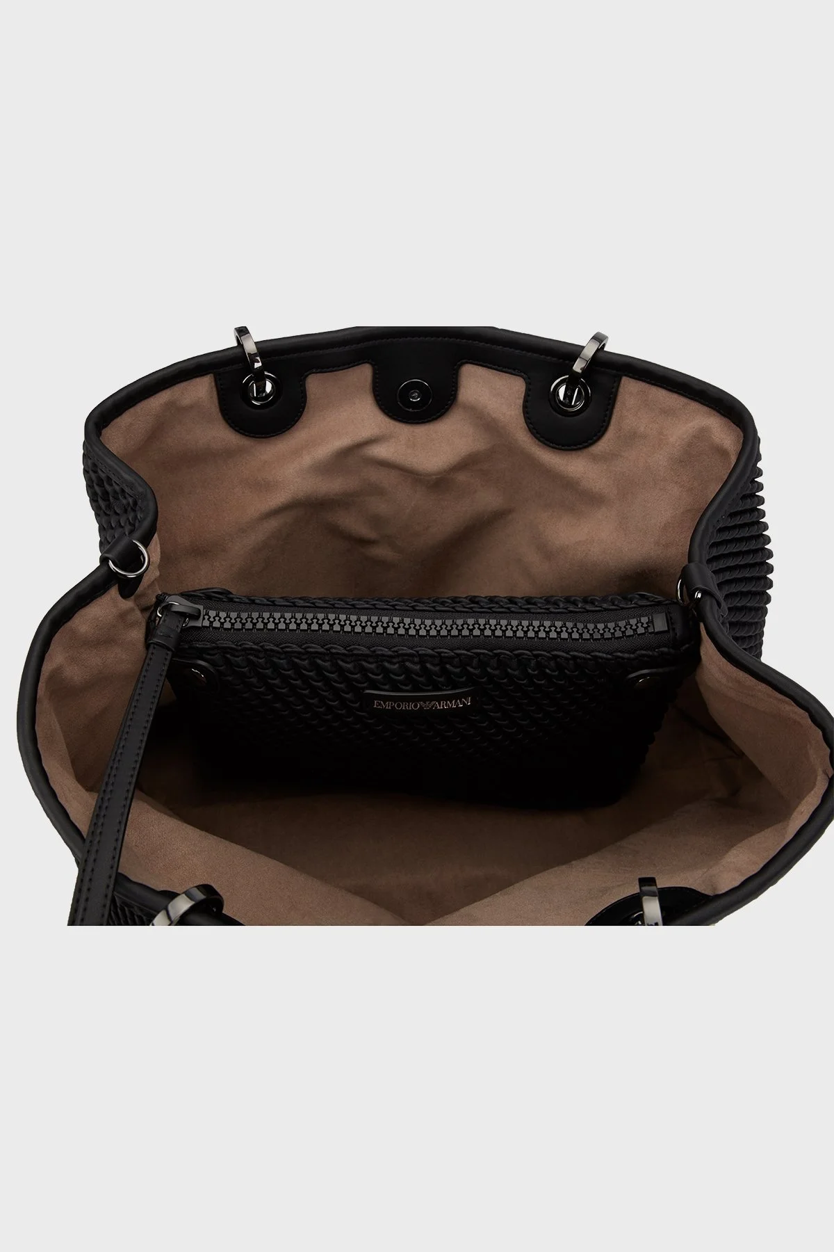 Emporio Armani Fermuarlı Çıkarılabilir Omuz Askılı Bayan Çanta Y3D165 YVZ9I 80001 SİYAH - 4