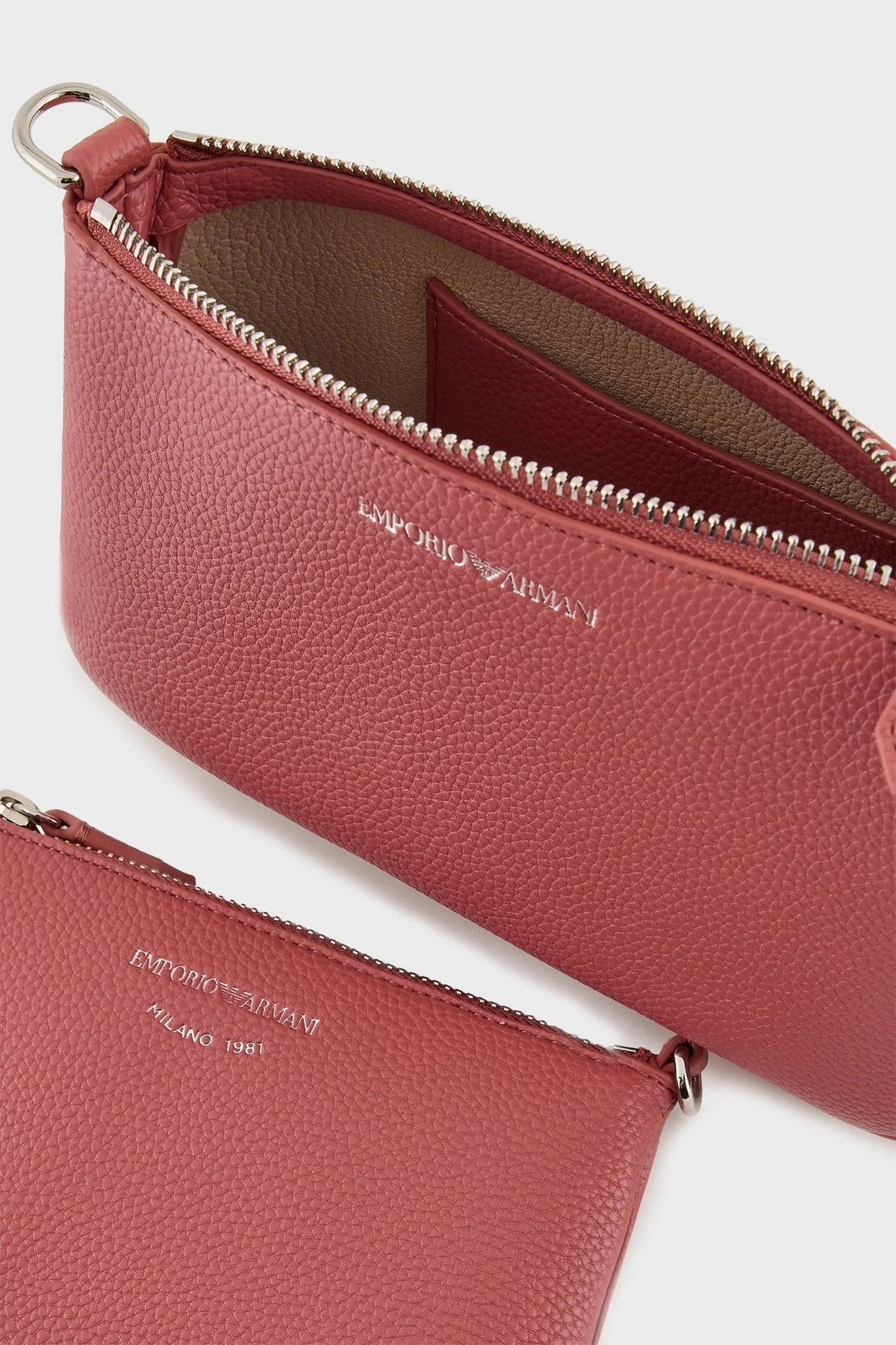 Emporio Armani Fermuarlı Çıkarılabilir Ön Bölmeli ve Askılı Bayan Çanta Y3H317 YFO5E 80654 GÜL KURUSU - 4