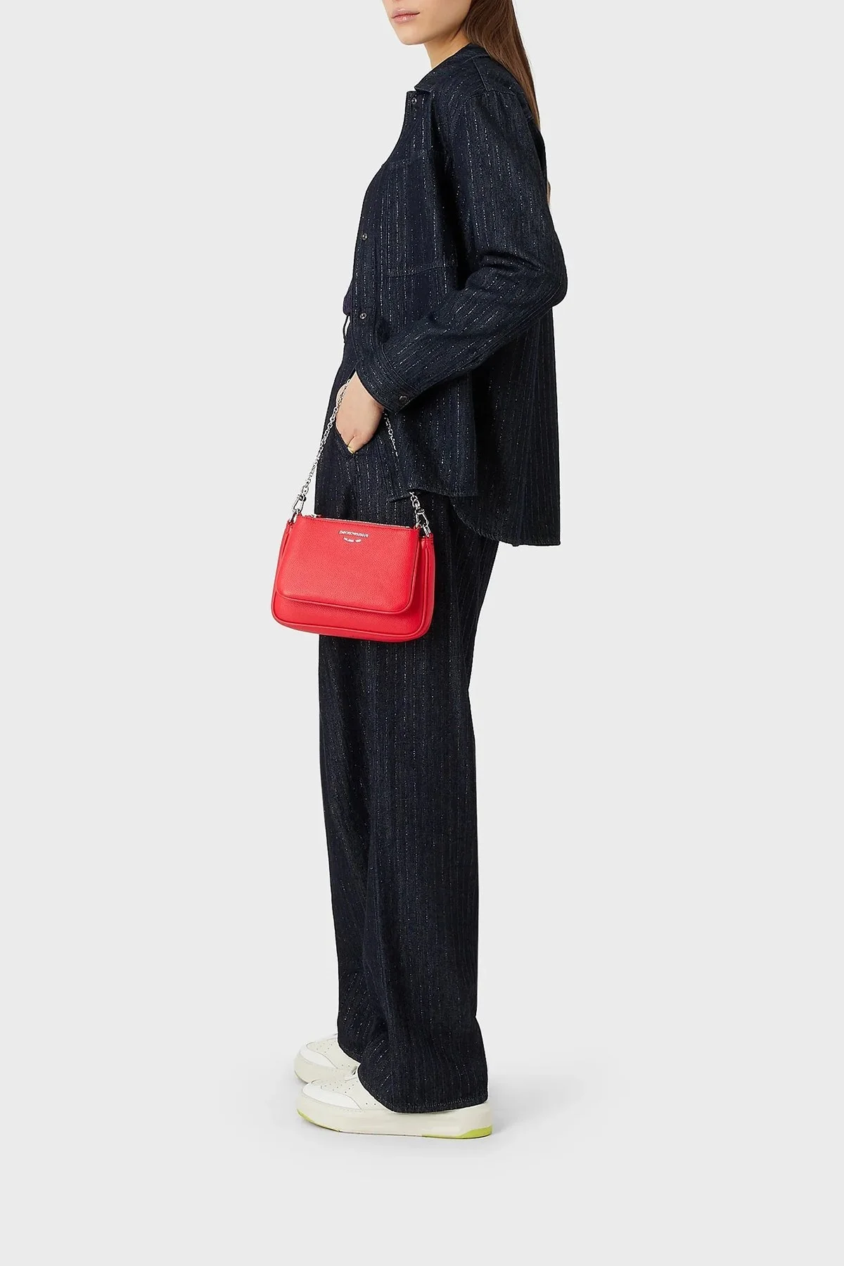 Emporio Armani Fermuarlı Çıkarılabilir Ön Bölmeli ve Askılı Bayan Çanta Y3H317 YFO5E 89530 KIRMIZI - 3