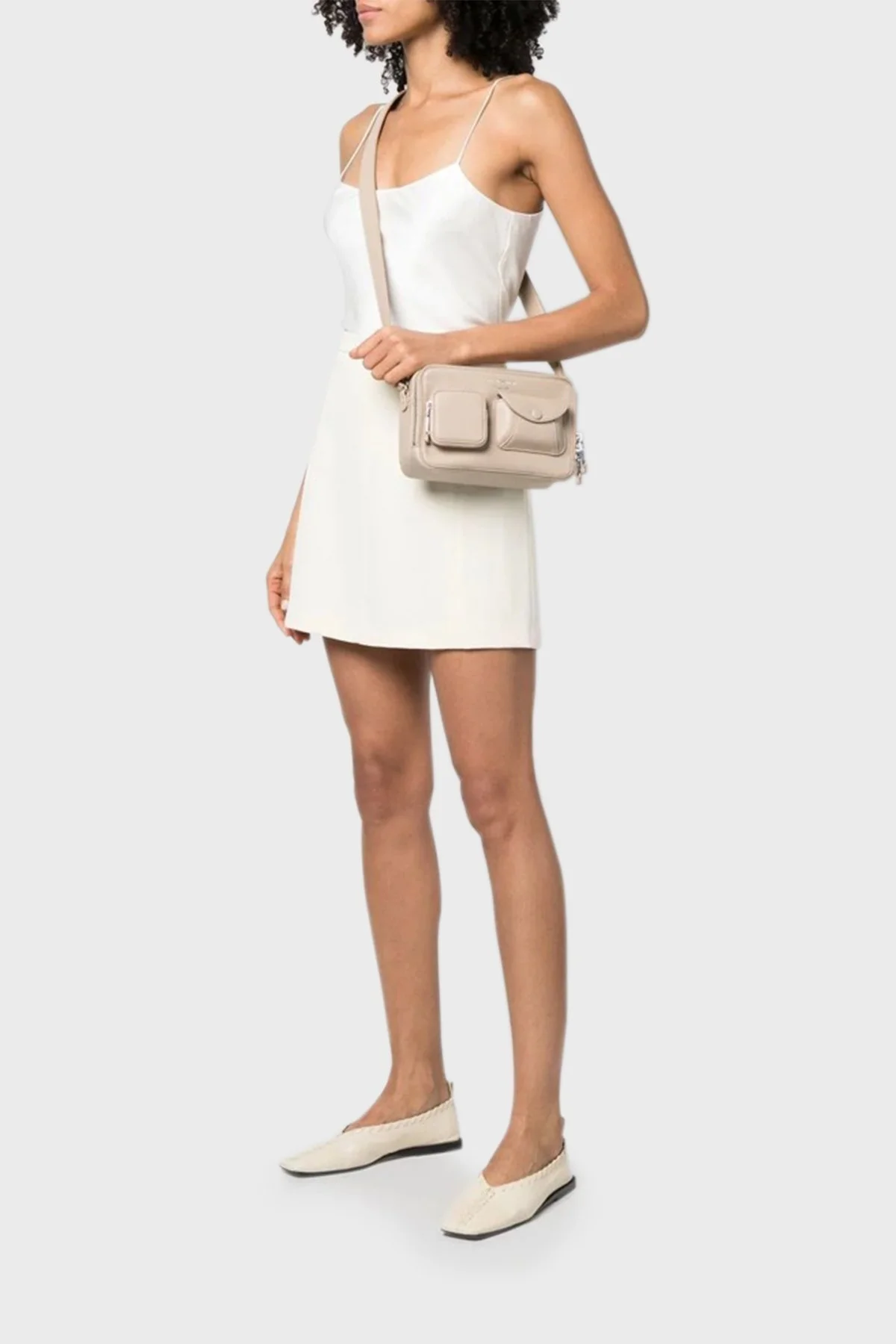 Emporio Armani Fermuarlı Çıkarılabilir Uzatma Askılı Bayan Çanta Y3B194 YFO5X 85899 BEJ - 2