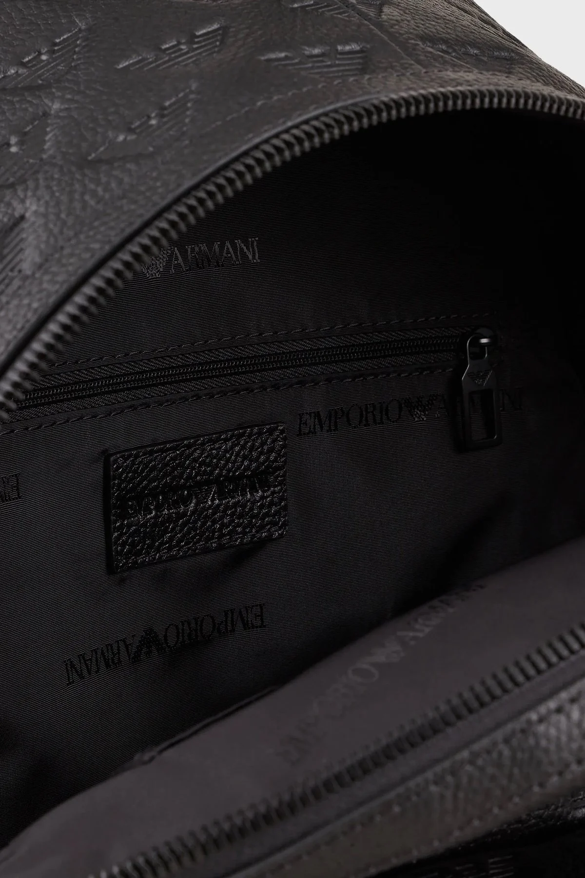 Emporio Armani Fermuarlı Hakiki Deri Erkek Sırt Çantası Y4O370 Y142V 81072 SİYAH - 11