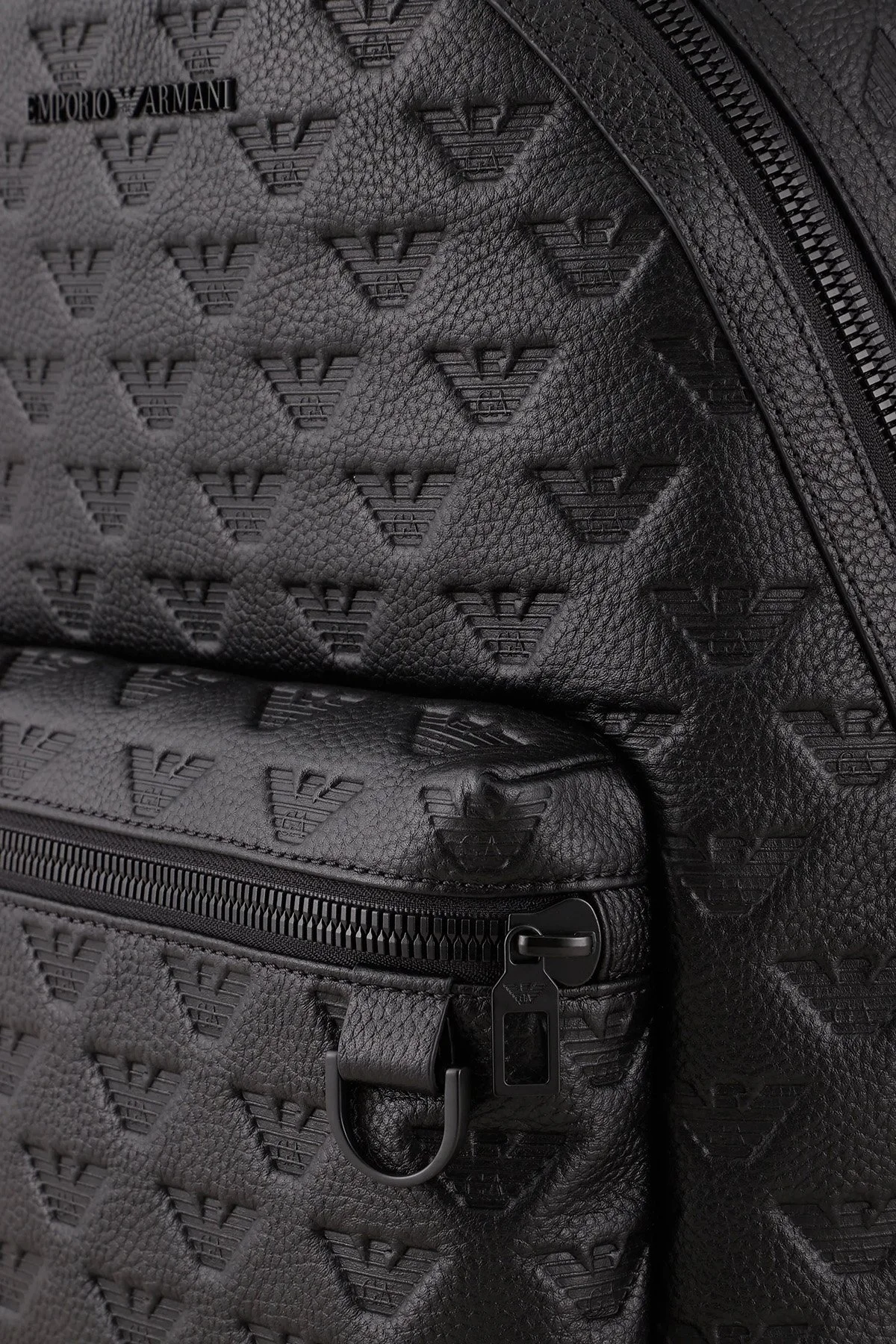 Emporio Armani Fermuarlı Hakiki Deri Erkek Sırt Çantası Y4O370 Y142V 81072 SİYAH - 12