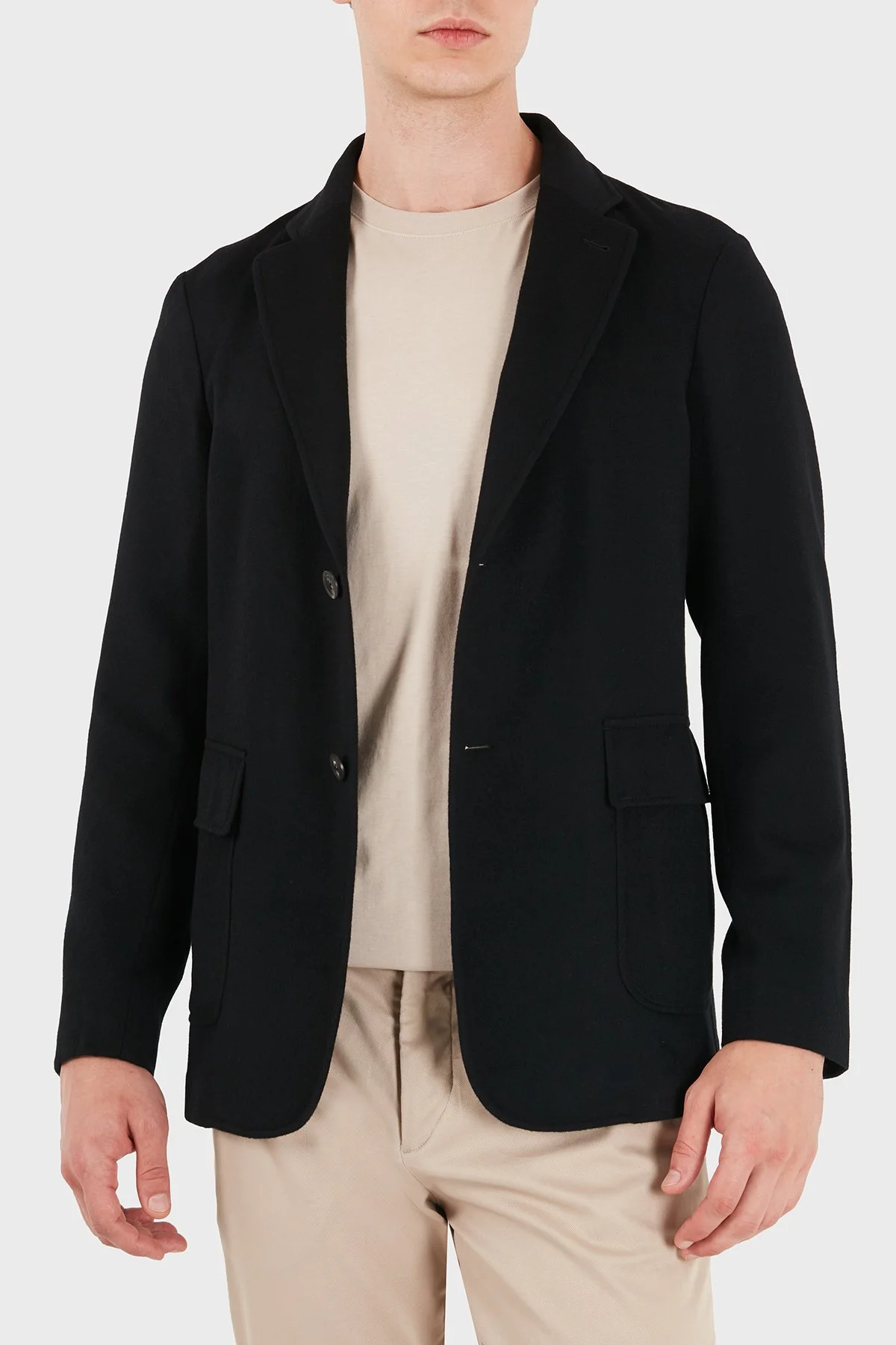 Emporio Armani Fermuarlı İç Astarlı Yün ve Kaşmir Karışımlı Blazer Erkek Ceket EM006670 AF17835 UC001 Siyah - 1