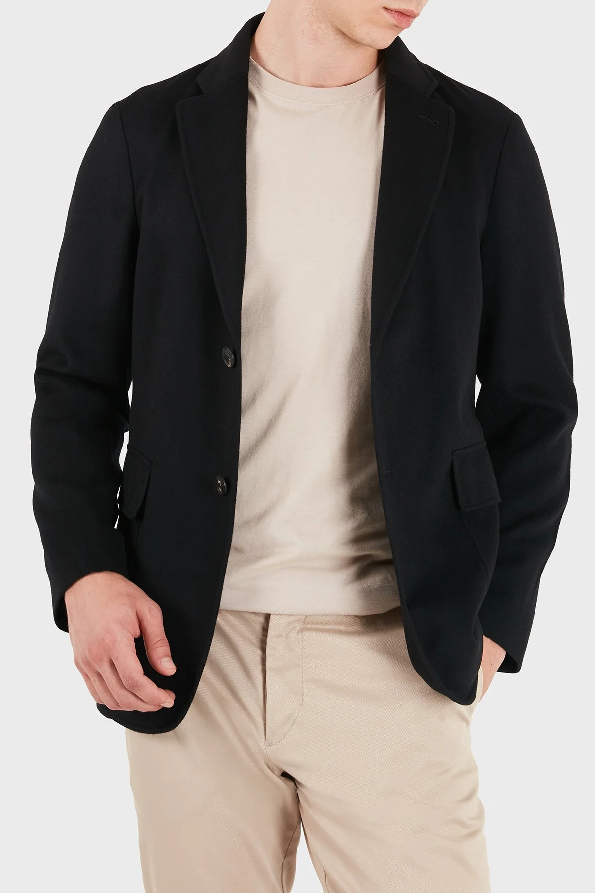 Emporio Armani Fermuarlı İç Astarlı Yün ve Kaşmir Karışımlı Blazer Erkek Ceket EM006670 AF17835 UC001 Siyah - 4