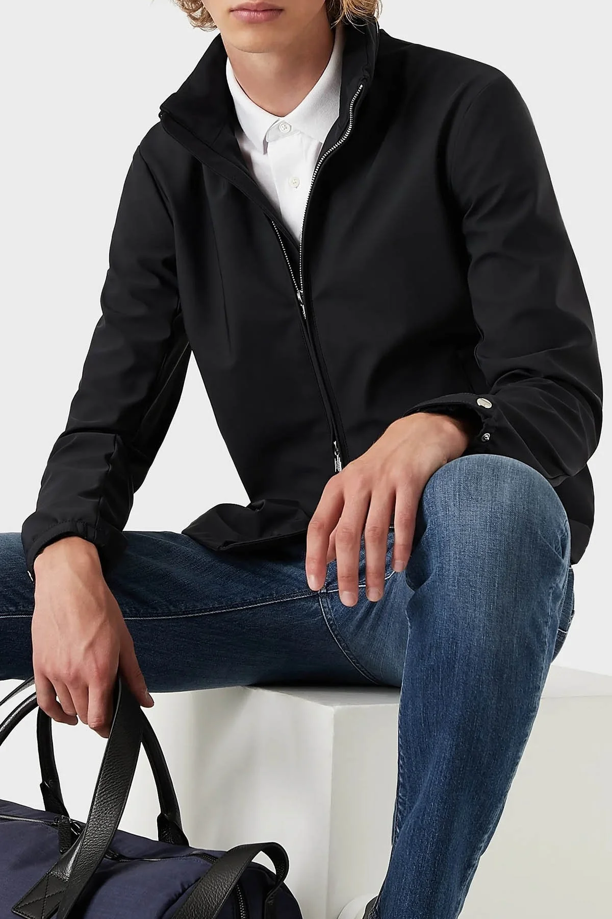 Emporio Armani Fermuarlı Rüzgar Geçirmez Dik Yaka Regular Fit Erkek Mont 8N1BD2 1NZAZ 0920 LACİVERT - 8