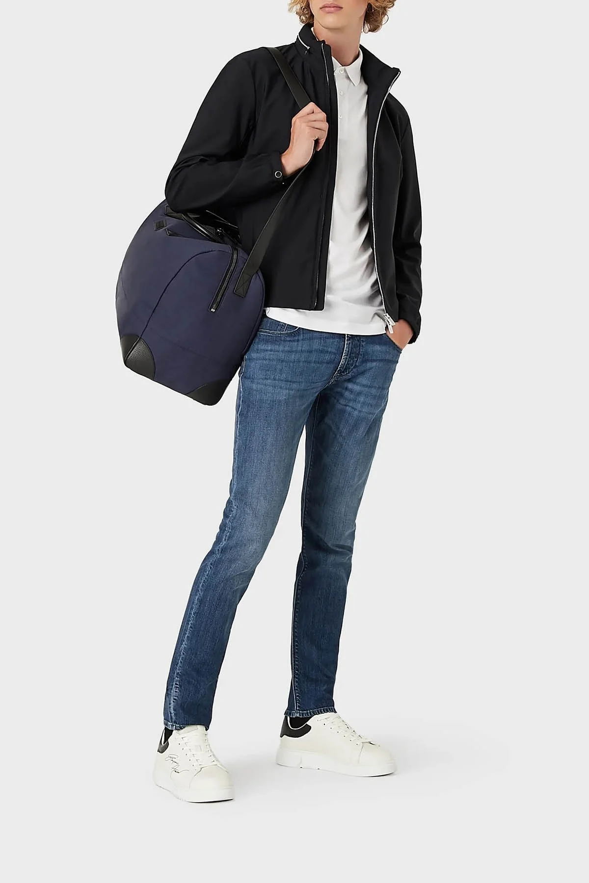 Emporio Armani Fermuarlı Rüzgar Geçirmez Dik Yaka Regular Fit Erkek Mont 8N1BD2 1NZAZ 0920 LACİVERT - 11