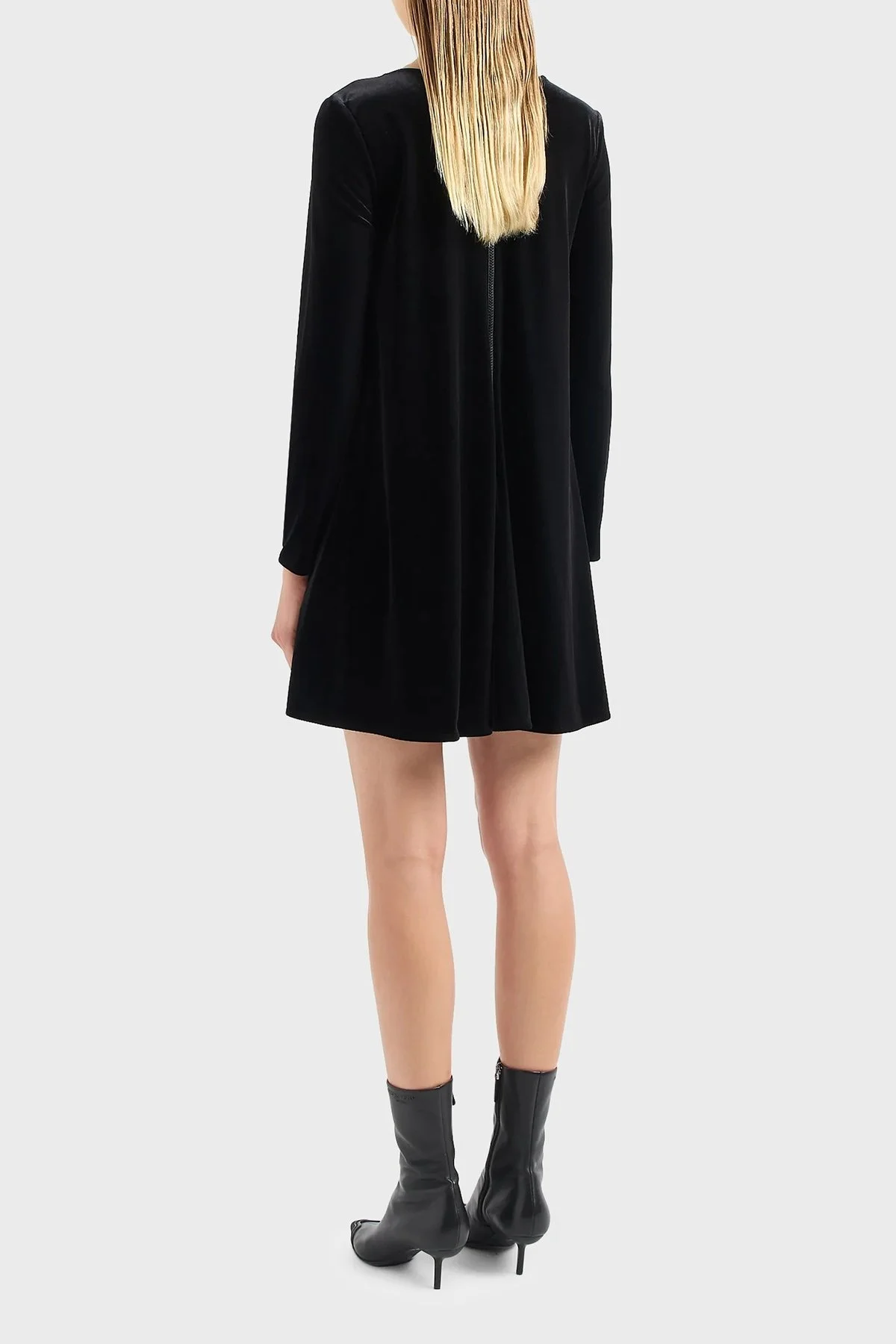 Emporio Armani Fermuarlı Şönil Kloş Bayan Elbise 6R2A6B 2JVZZ 0999 SİYAH - 9