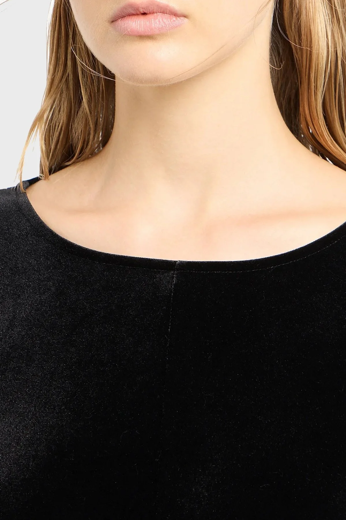 Emporio Armani Fermuarlı Şönil Kloş Bayan Elbise 6R2A6B 2JVZZ 0999 SİYAH - 11