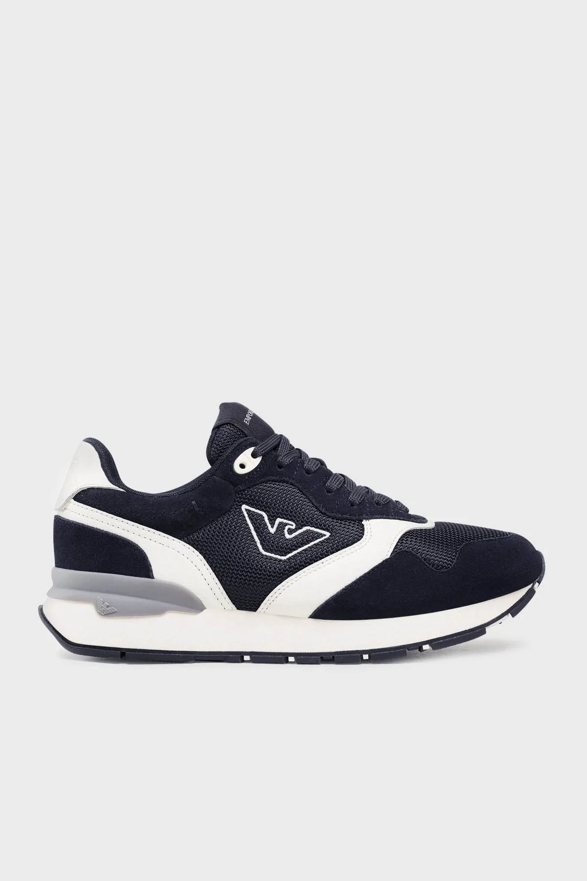Emporio Armani Fileli Logolu Sneaker Erkek Ayakkabı X4X642 XN951 S161 LACİVERT - 1