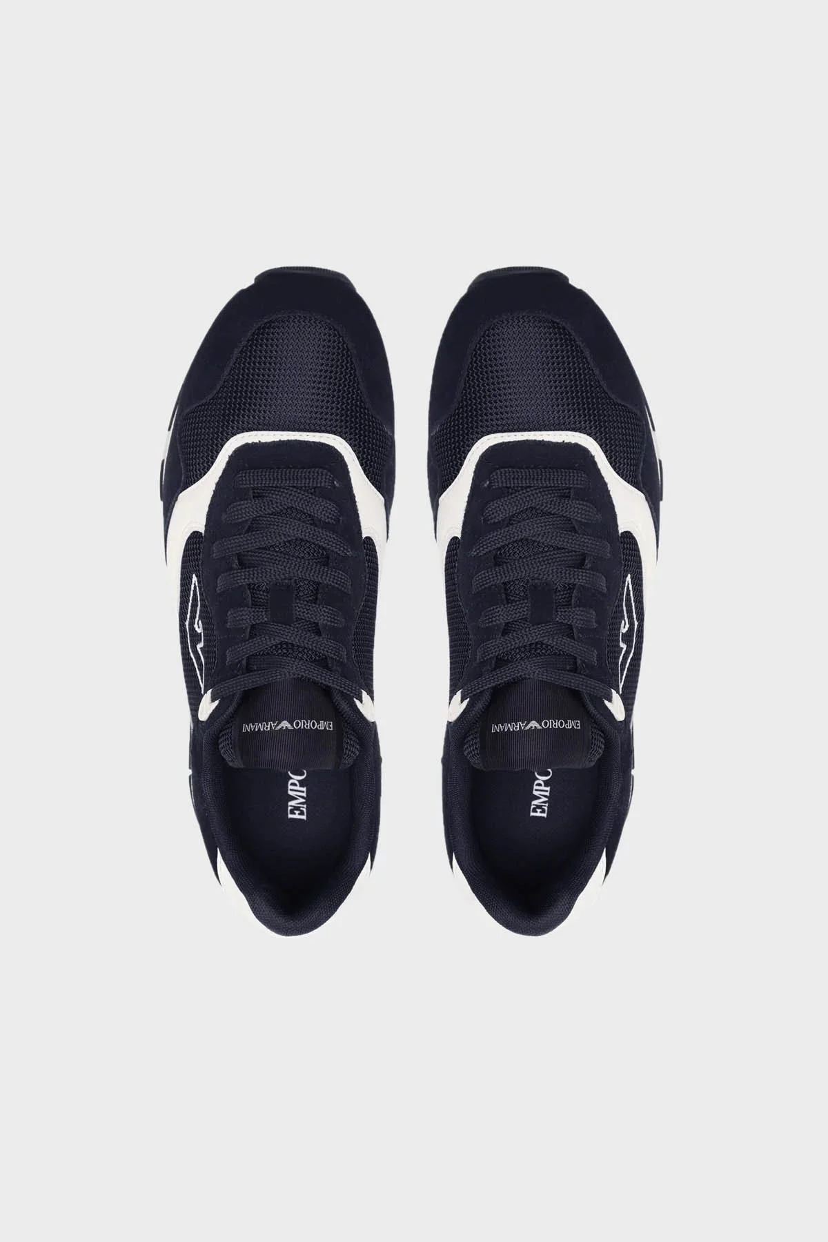 Emporio Armani Fileli Logolu Sneaker Erkek Ayakkabı X4X642 XN951 S161 LACİVERT - 4