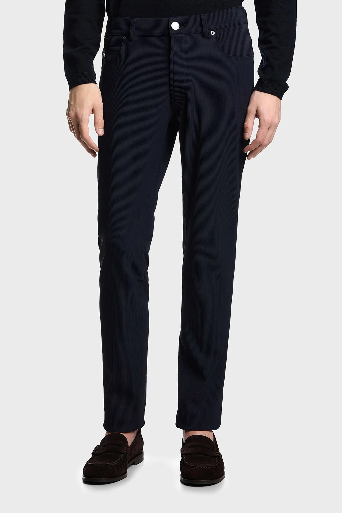 Emporio Armani Fitilli Regular Fit Normal Bel Düz Paça Erkek Kot Pantolon EM000062 AF14076 UB118 LACİVERT - 7