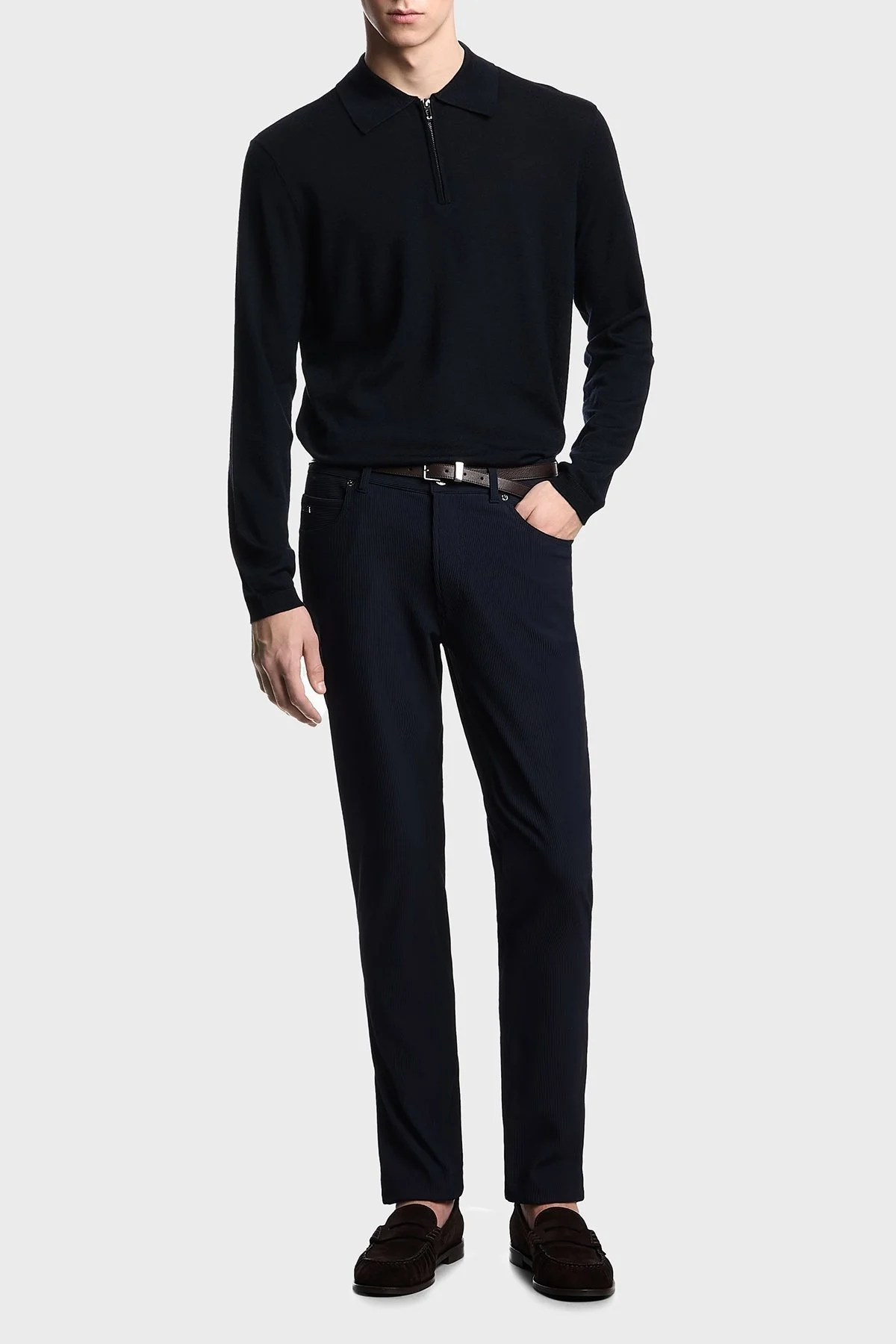 Emporio Armani Fitilli Regular Fit Normal Bel Düz Paça Erkek Kot Pantolon EM000062 AF14076 UB118 LACİVERT - 8