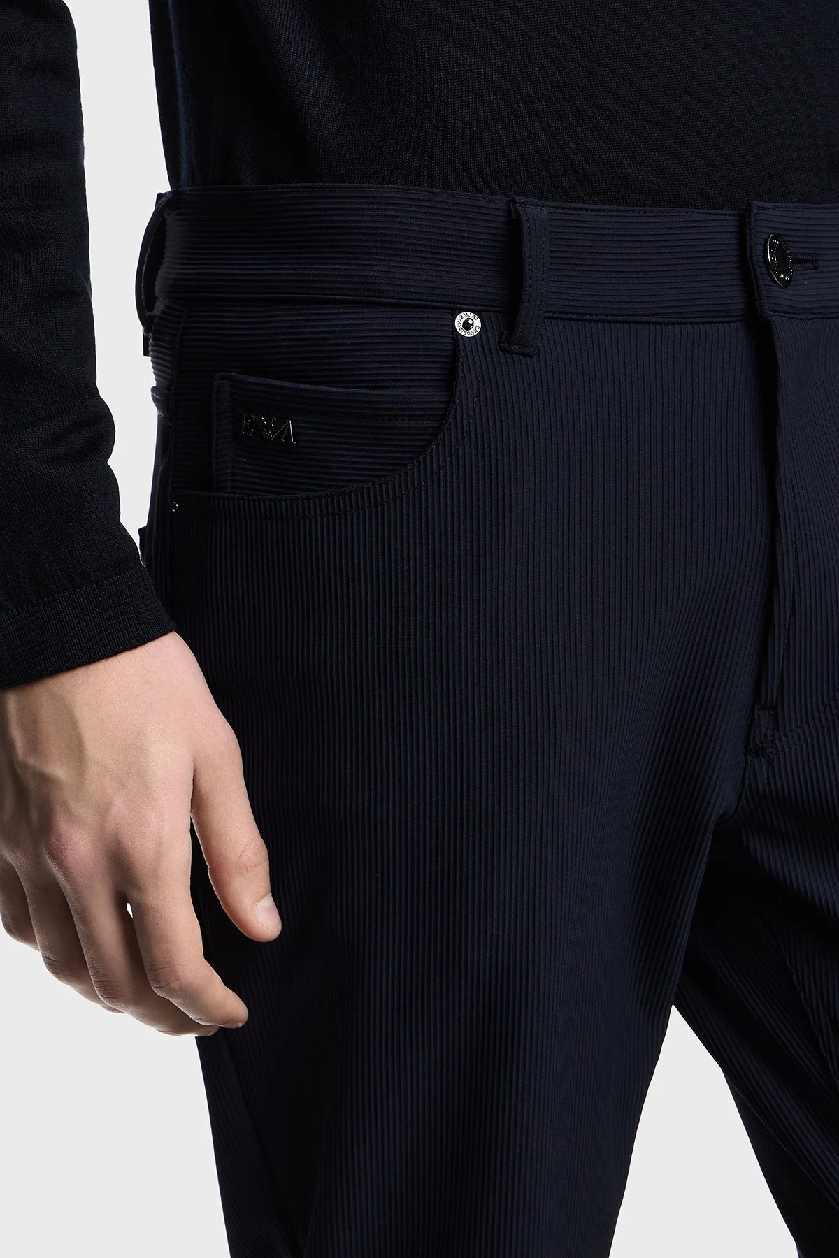 Emporio Armani Fitilli Regular Fit Normal Bel Düz Paça Erkek Kot Pantolon EM000062 AF14076 UB118 LACİVERT - 10