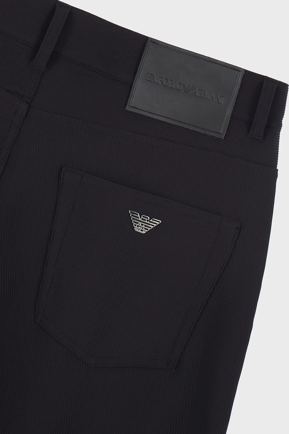 Emporio Armani Fitilli Regular Fit Normal Bel Düz Paça Erkek Kot Pantolon EM000062 AF14076 UC001 SİYAH - 11