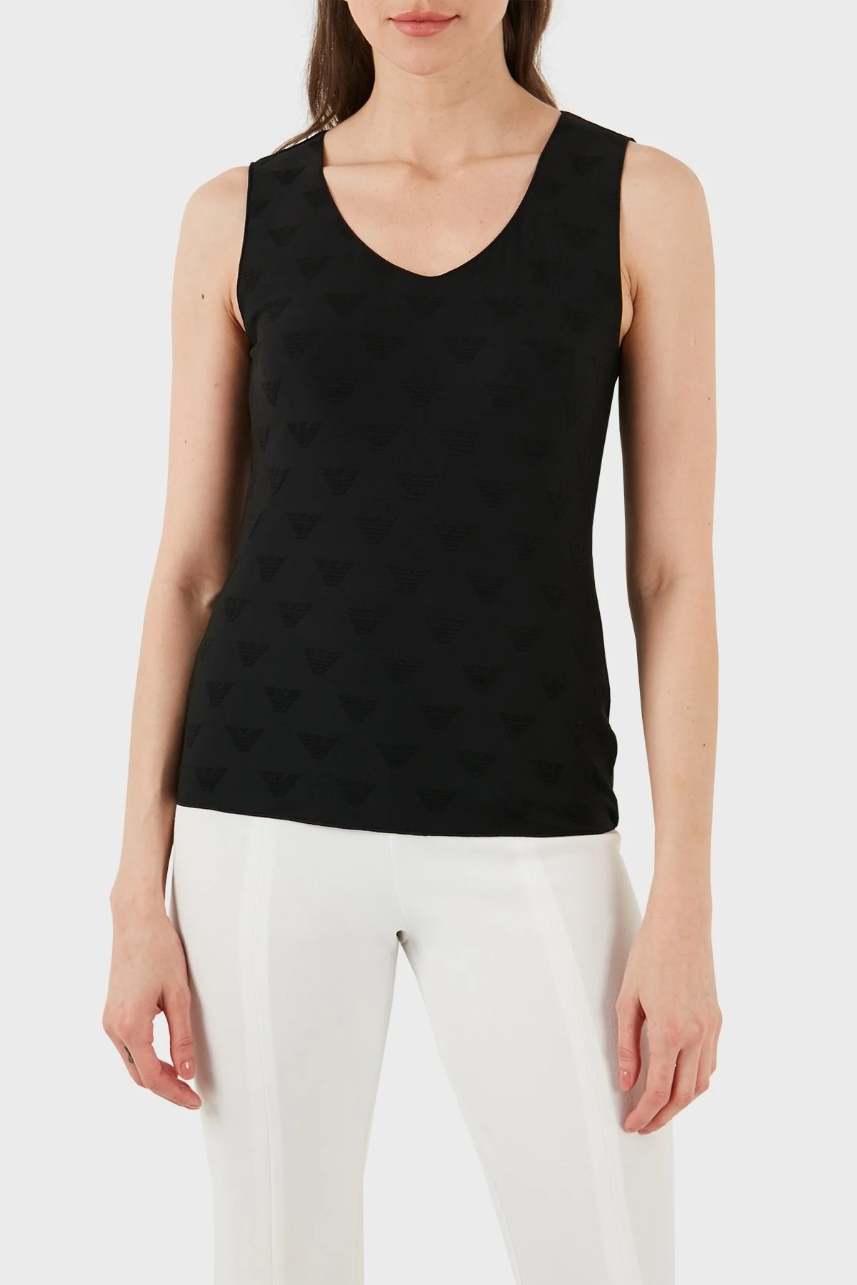 Emporio Armani Fitted V Yaka Bayan T Shirt 8N2K7E 2JHFZ F022 SİYAH - 1
