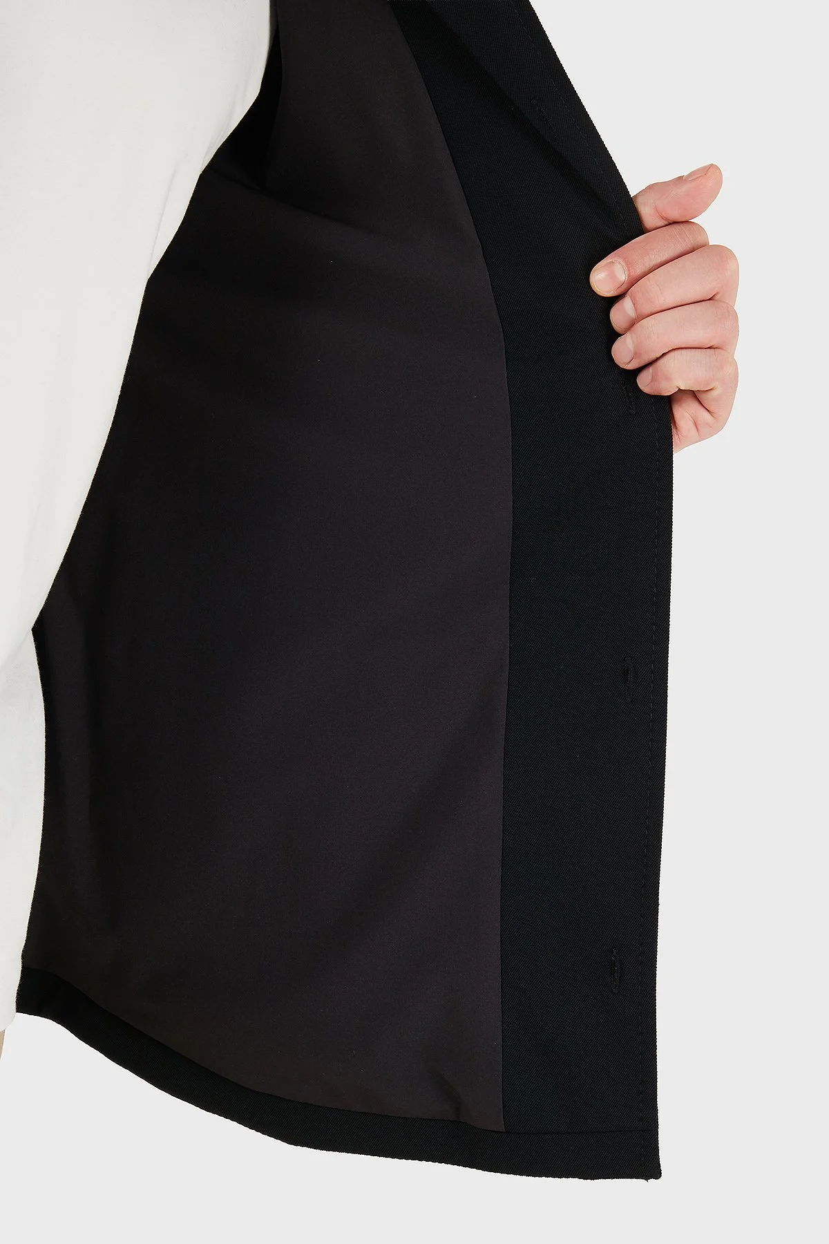 Emporio Armani Göğüs Cep Detaylı Comfort Fit Dik Yaka Düğmeli Erkek Ceket EM003695 AF18502 UC001 SİYAH - 6