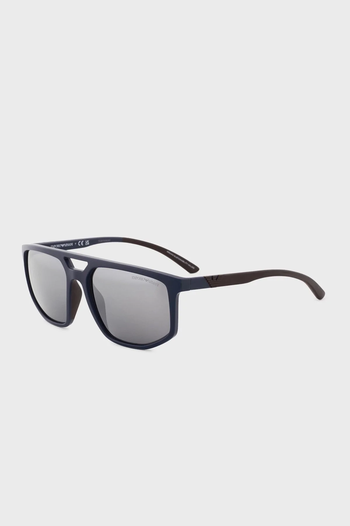 Emporio Armani Güneş Erkek Gözlük 0EA4248U 50016G 58 Mat Siyah-Açık Gri Aynalı Gümü - 1