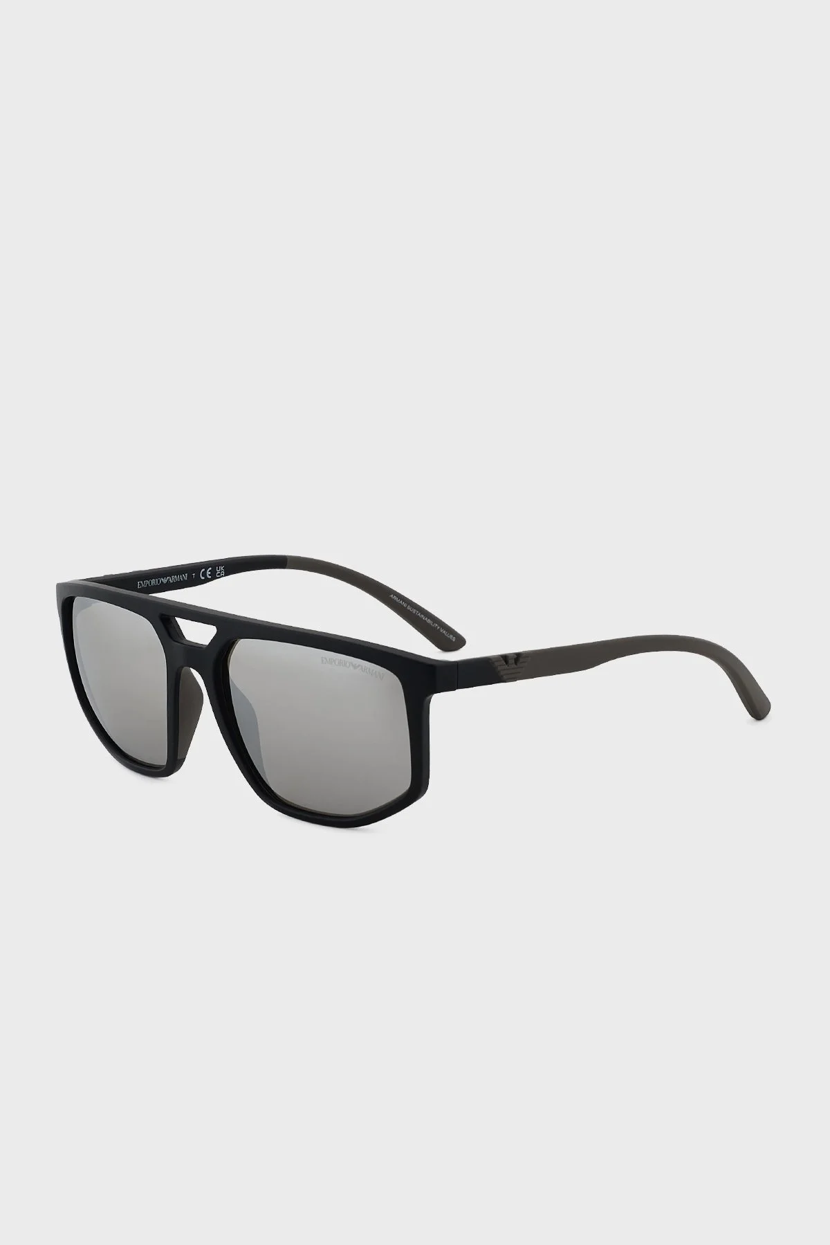 Emporio Armani Güneş Erkek Gözlük 0EA4248U 50016G 58 Mat Siyah-Açık Gri Aynalı Gümü - 4