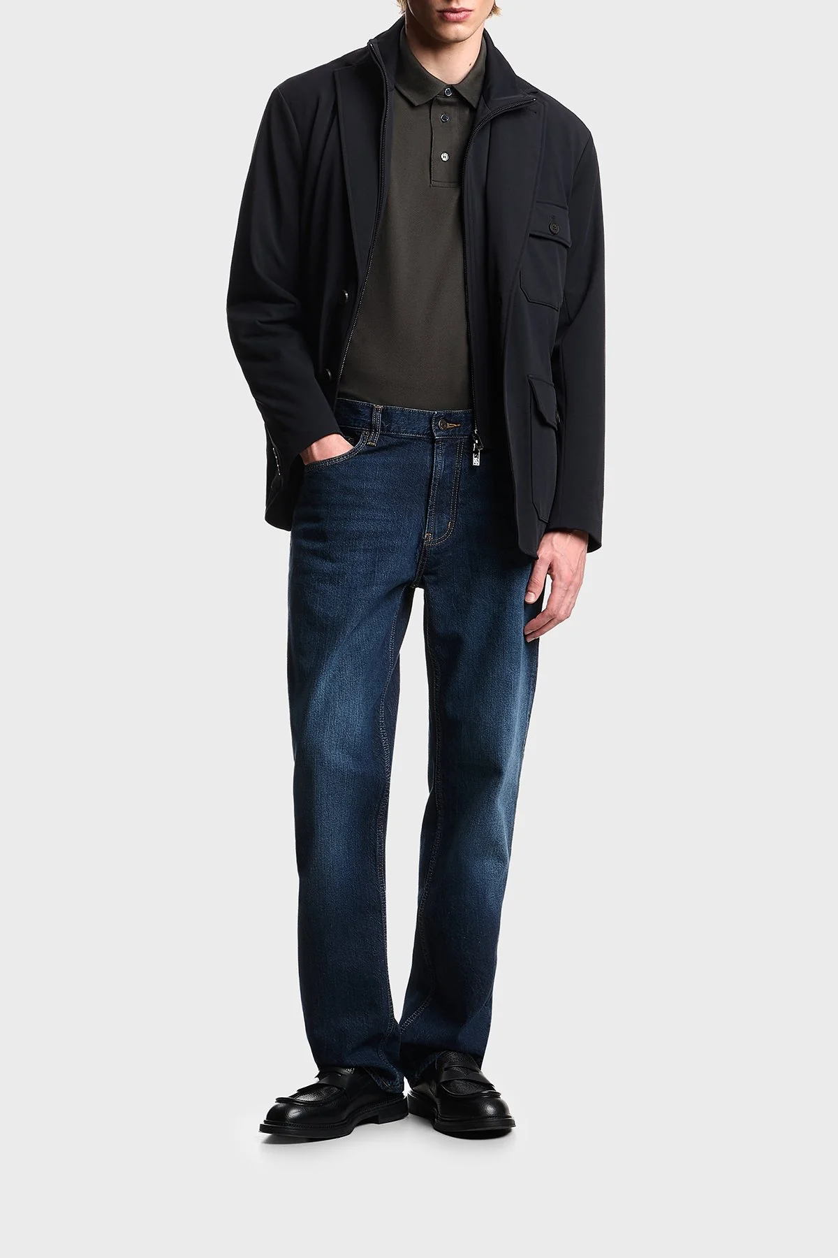 Emporio Armani Hafif Dolgulu Regular Fit Kruvaze Yaka Blazer Erkek Ceket EM003835 AF18502 UB118 LACİVERT - 9