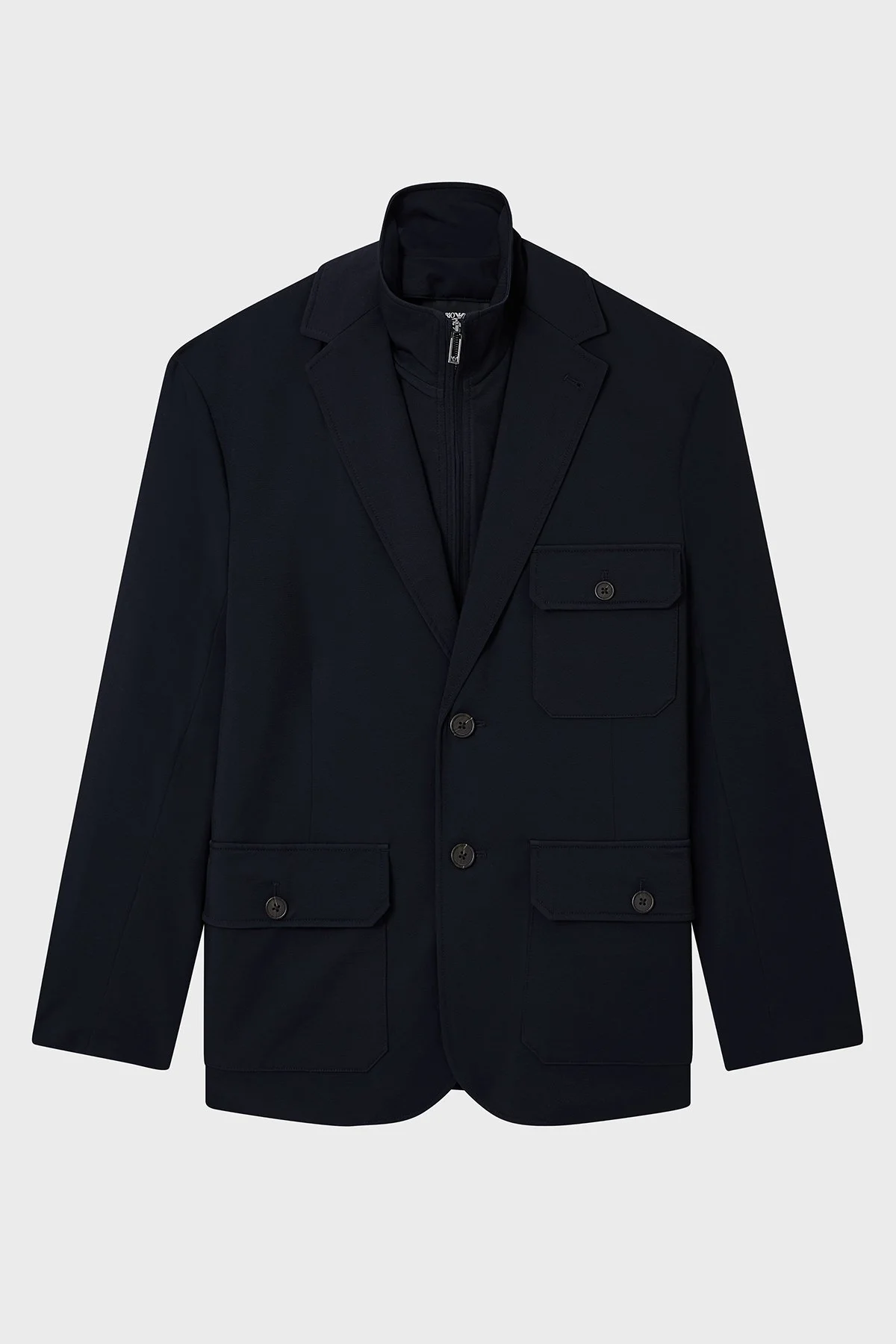 Emporio Armani Hafif Dolgulu Regular Fit Kruvaze Yaka Blazer Erkek Ceket EM003835 AF18502 UB118 LACİVERT - 13