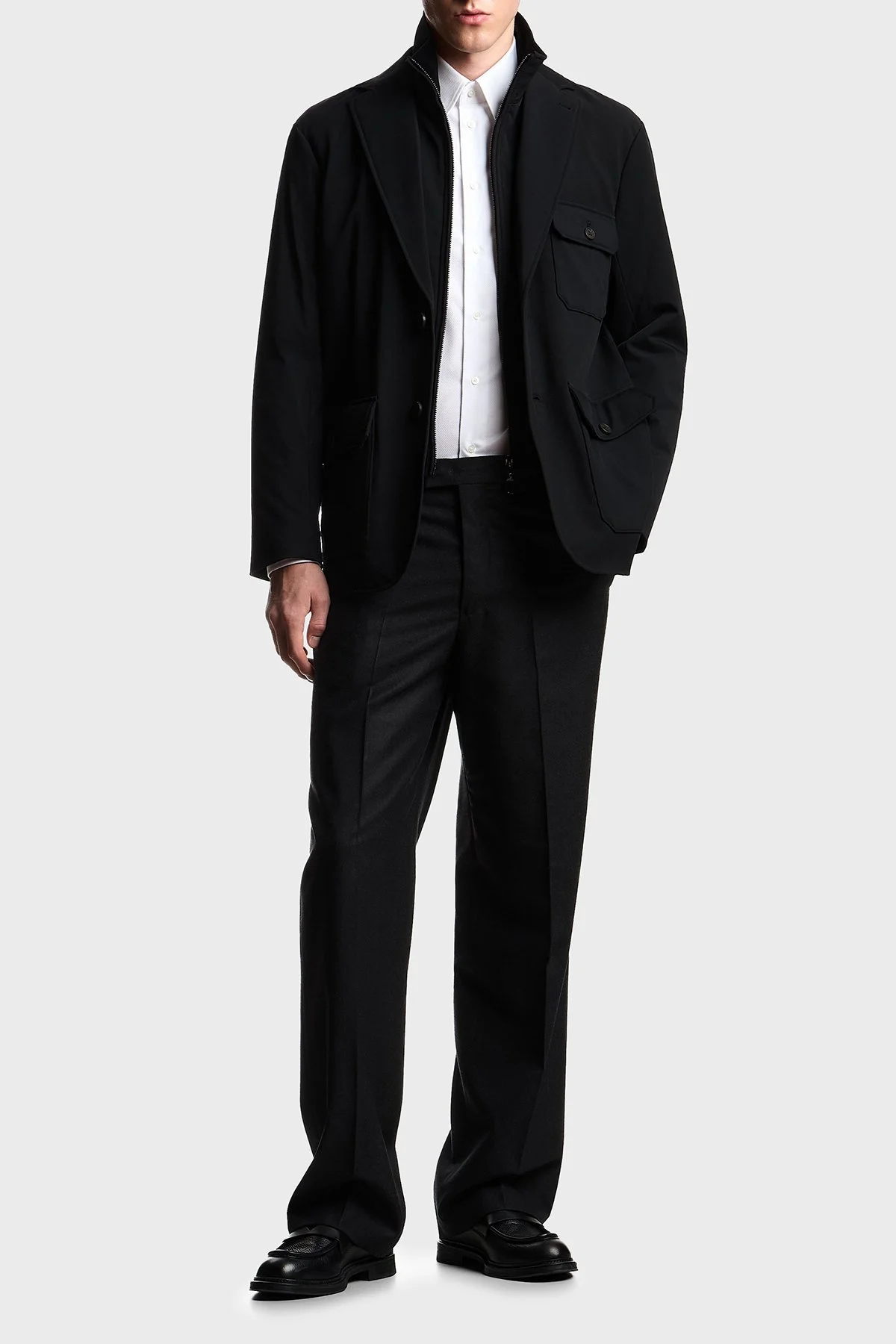 Emporio Armani Hafif Dolgulu Regular Fit Kruvaze Yaka Blazer Erkek Ceket EM003835 AF18502 UC001 SİYAH - 2