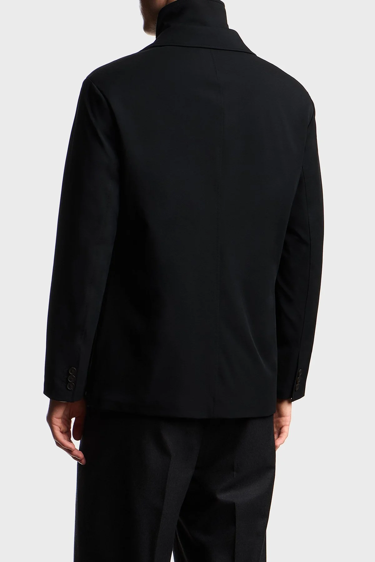Emporio Armani Hafif Dolgulu Regular Fit Kruvaze Yaka Blazer Erkek Ceket EM003835 AF18502 UC001 SİYAH - 3