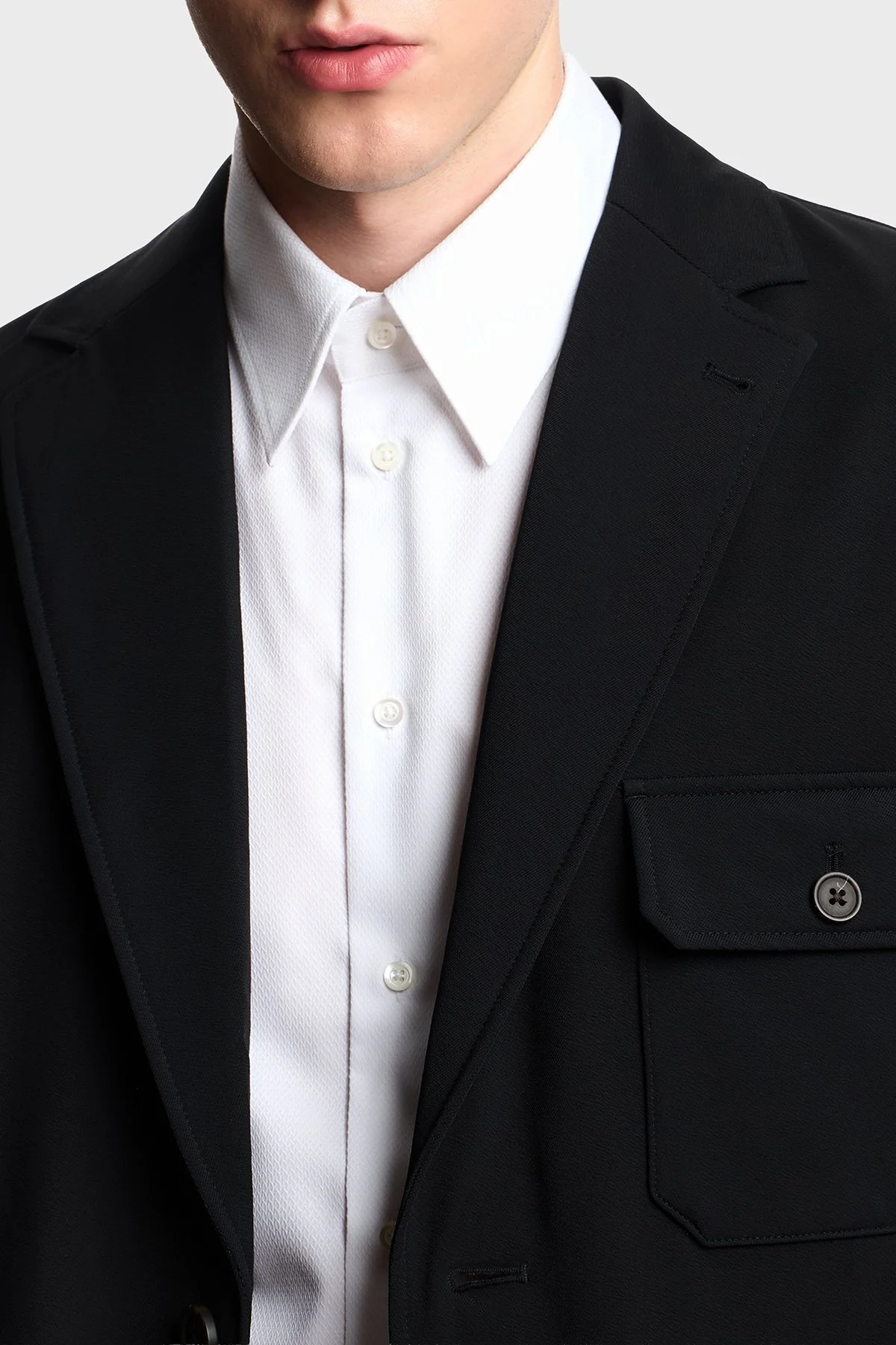 Emporio Armani Hafif Dolgulu Regular Fit Kruvaze Yaka Blazer Erkek Ceket EM003835 AF18502 UC001 SİYAH - 4