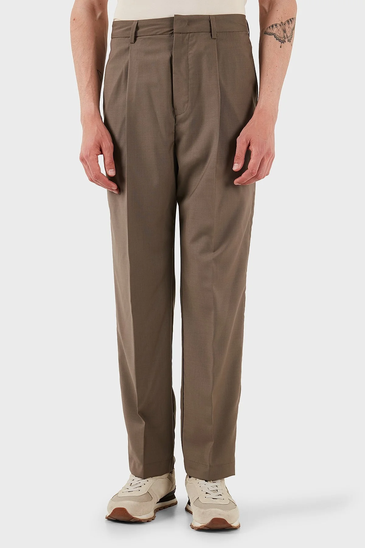 Emporio Armani Hafif Yün Regular Fit Normal Bel Düz Paça Erkek Pantolon EM001211 AF13821 U6195 KAHVE - 7