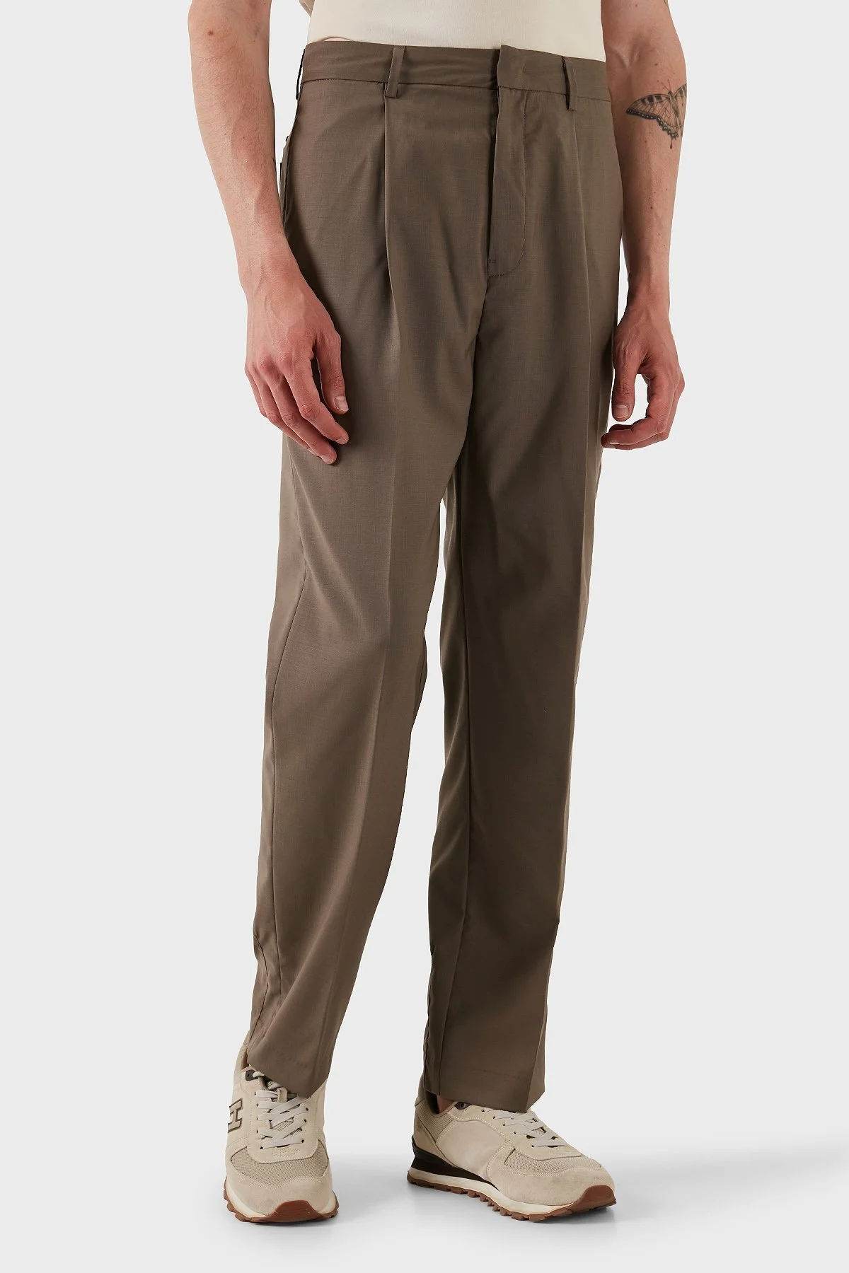 Emporio Armani Hafif Yün Regular Fit Normal Bel Düz Paça Erkek Pantolon EM001211 AF13821 U6195 KAHVE - 9