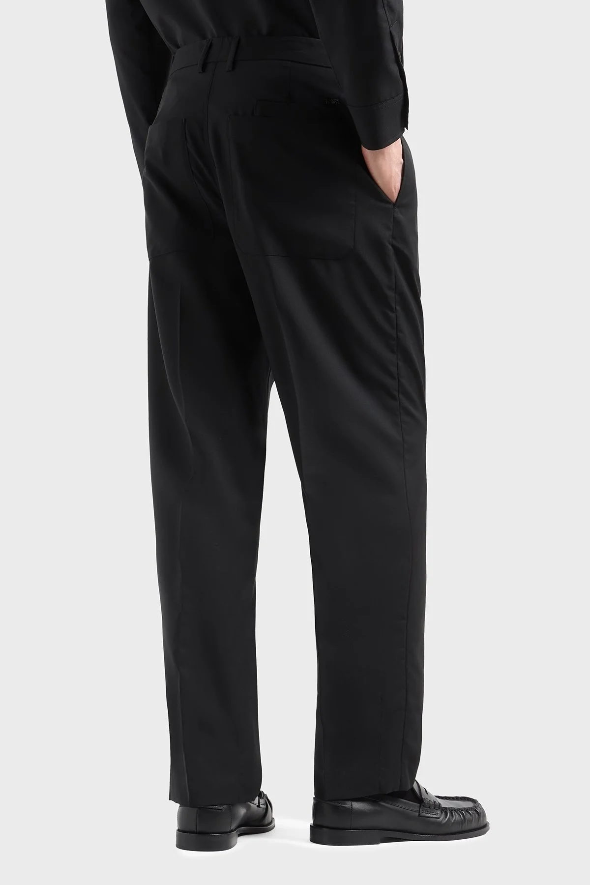 Emporio Armani Hafif Yün Regular Fit Normal Bel Düz Paça Erkek Pantolon EM001211 AF13821 UC001 SİYAH - 3