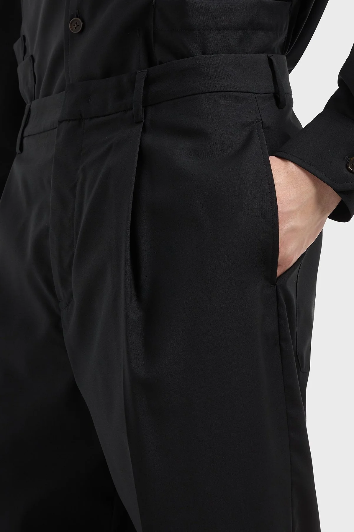 Emporio Armani Hafif Yün Regular Fit Normal Bel Düz Paça Erkek Pantolon EM001211 AF13821 UC001 SİYAH - 4