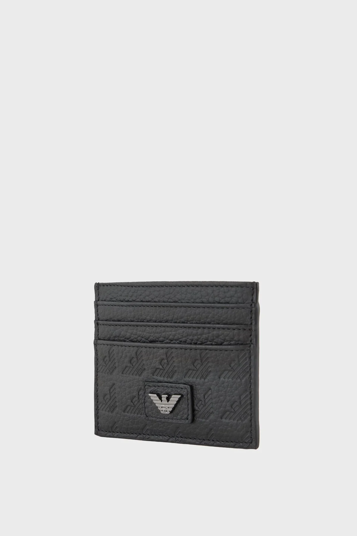 Emporio Armani Hakiki Deri Kabartmalı Logo Baskılı Erkek Kartlık EM001740 AF14774 UC001 SİYAH - 6