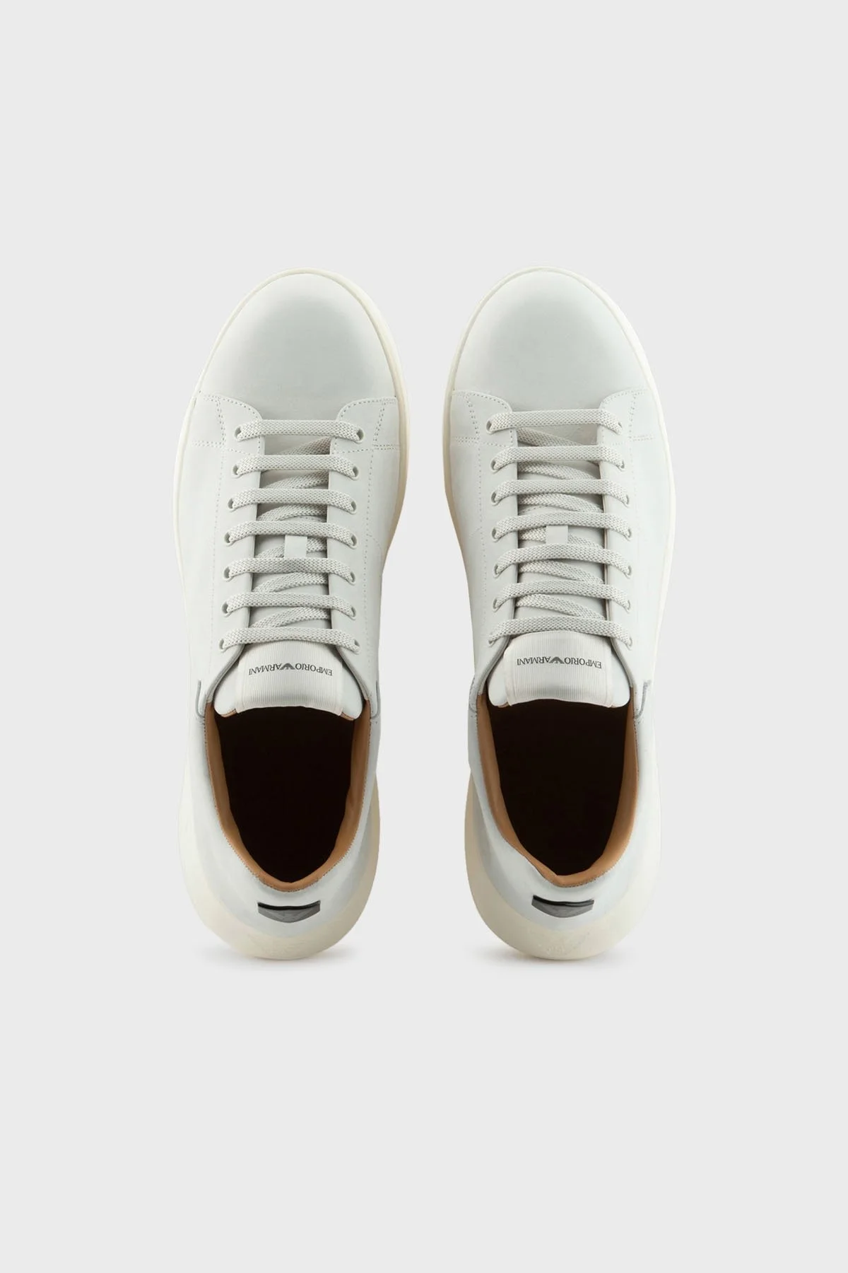Emporio Armani Hakiki Deri Kalın Tırtıklı Taban Sneaker Erkek Ayakkabı X4X264 XF570 00894 EKRU - 9