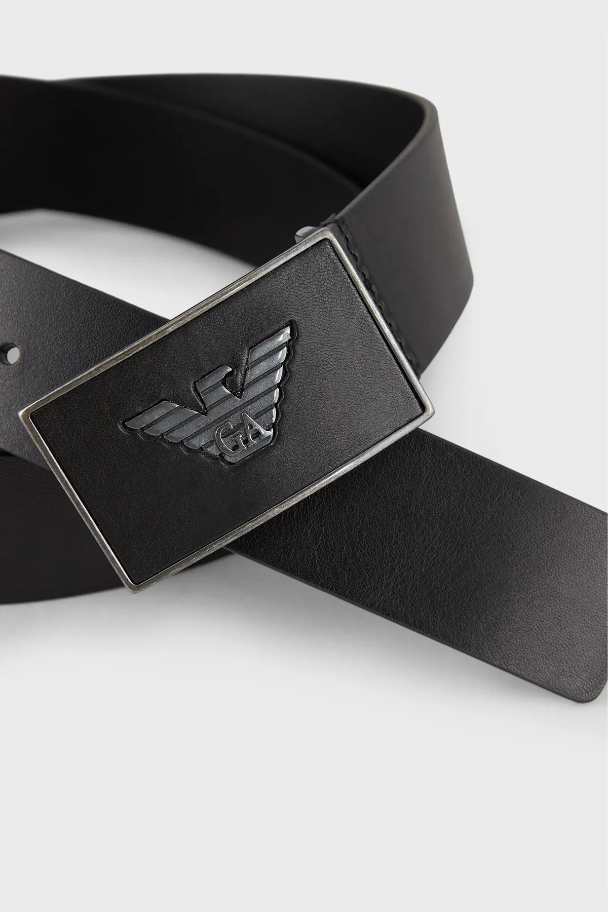 Emporio Armani Logo Baskılı Hakiki Deri Erkek Kemer Y4S196 YDC0G 80001 SİYAH - 5