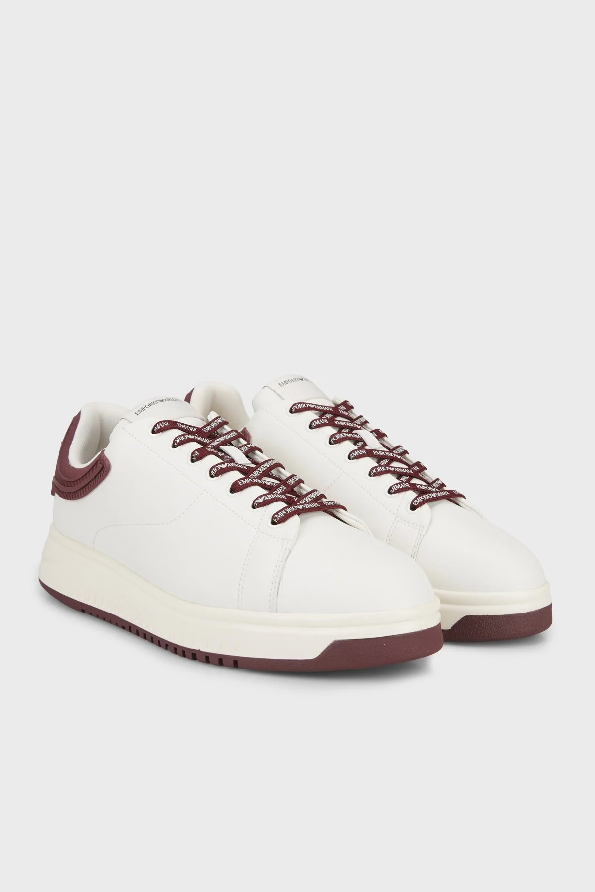 Emporio Armani Hakiki Deri Logolu Casual Erkek Ayakkabı EM003663 AF18212 M0363 KREM - 3