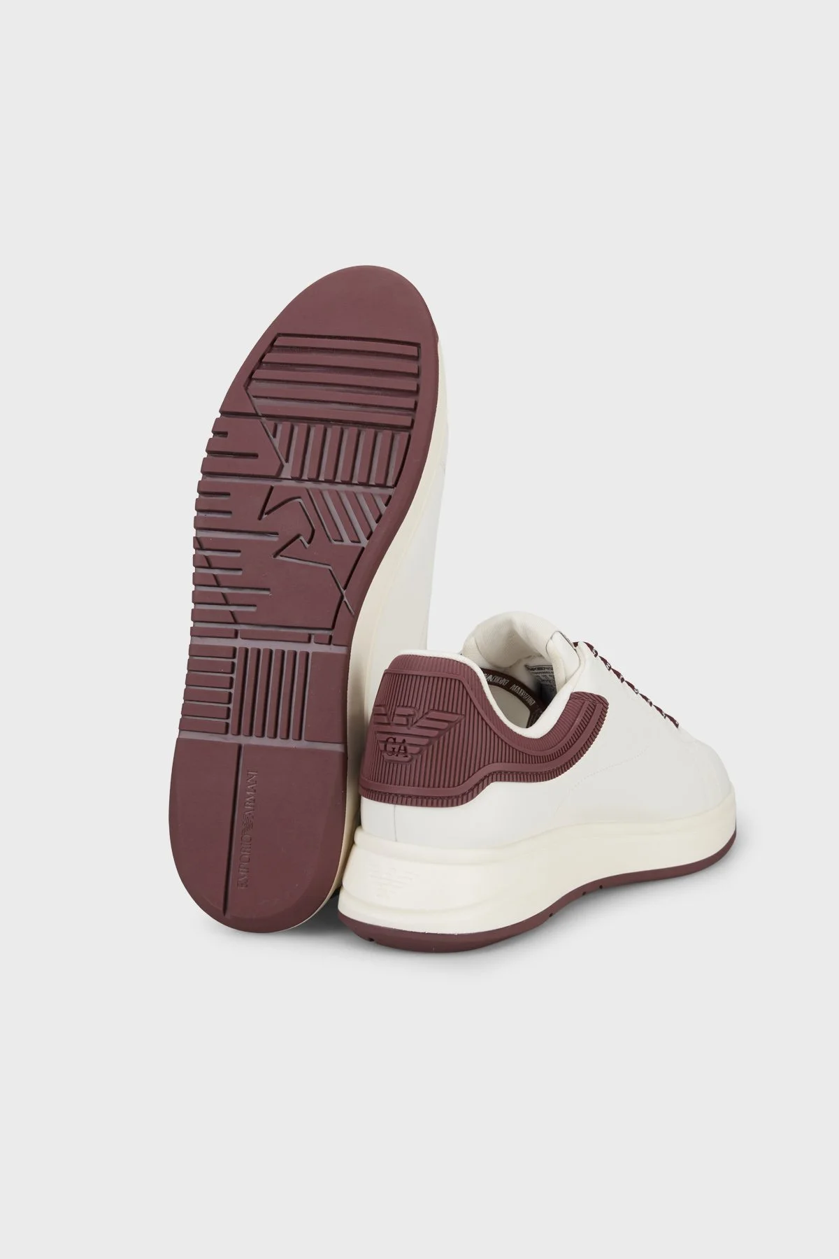 Emporio Armani Hakiki Deri Logolu Casual Erkek Ayakkabı EM003663 AF18212 M0363 KREM - 4