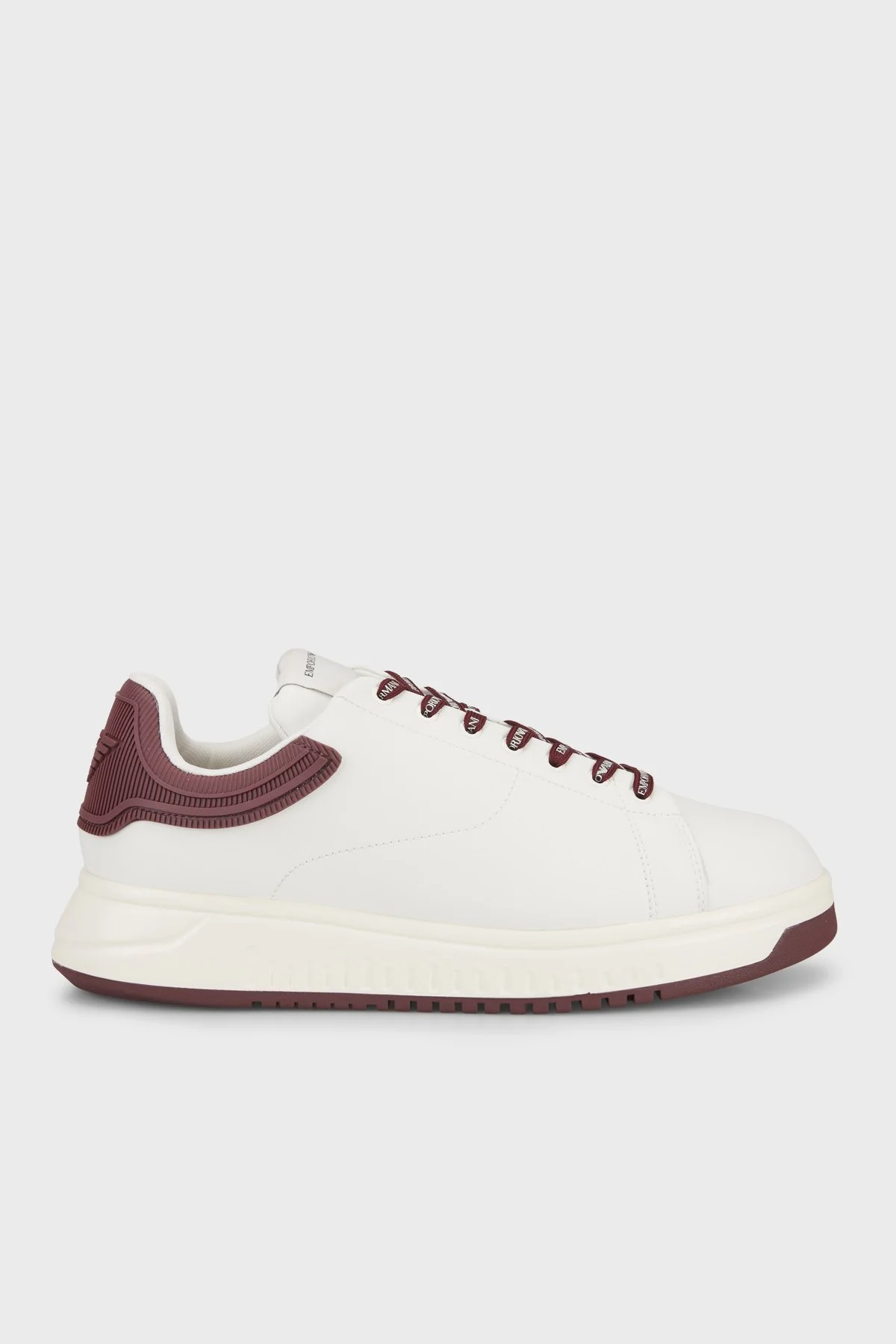 Emporio Armani Hakiki Deri Logolu Erkek Ayakkabı EM003663 AF18212 M0363 BEYAZ - 1