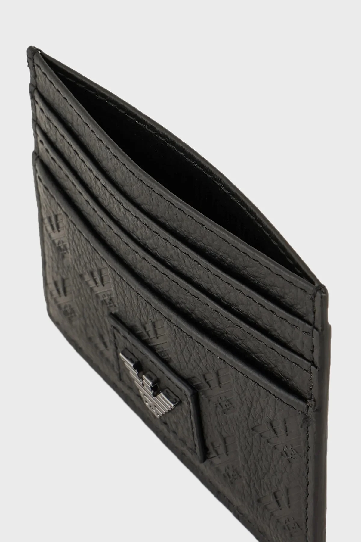 Emporio Armani Hakiki Deri Logolu Erkek Kartlık YEM320 YQ67I 80001 SİYAH - 3