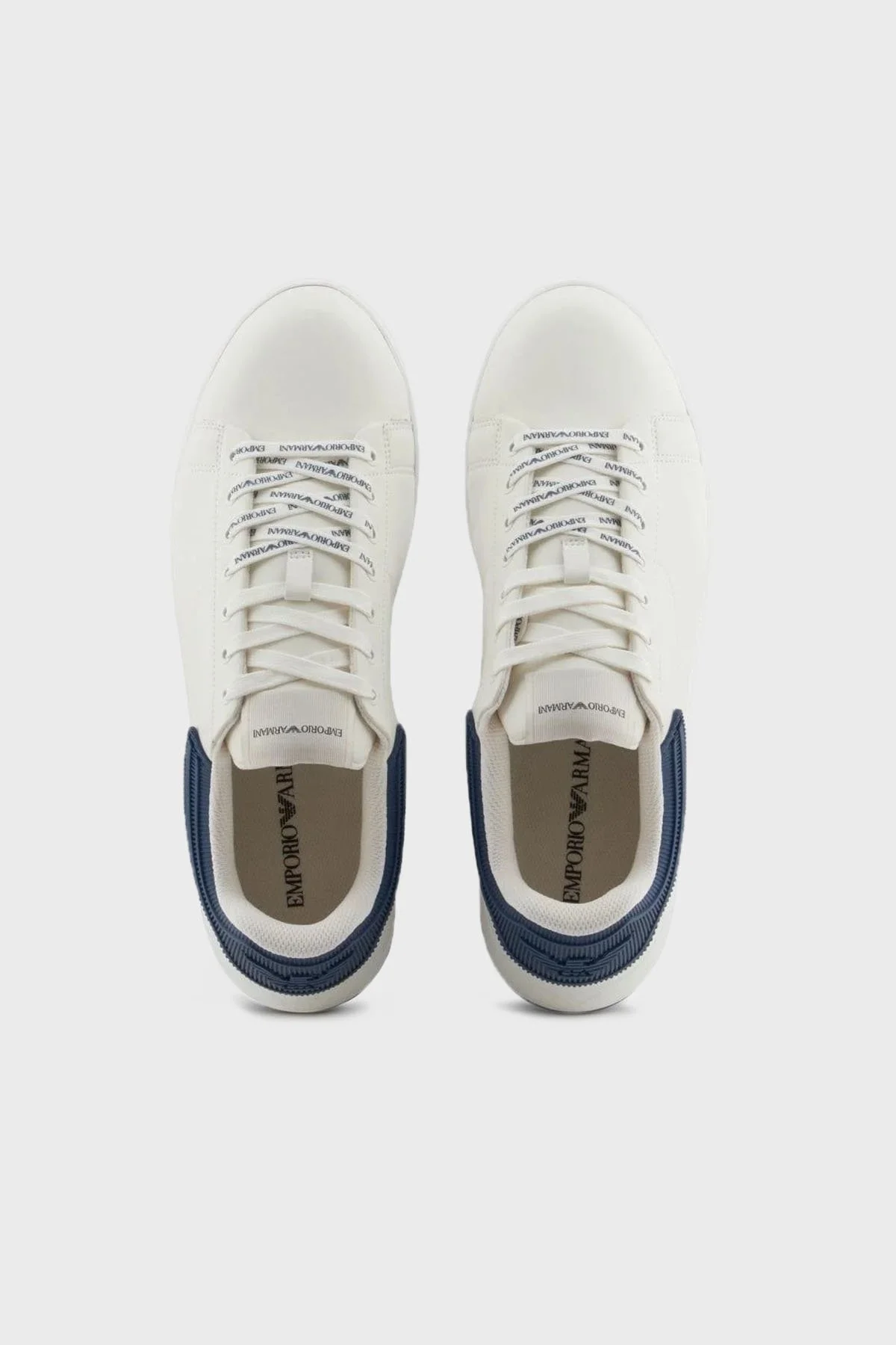 Emporio Armani Hakiki Deri Logolu Sneaker Erkek Ayakkabı X4X264 XN001 T844 BEYAZ - 3