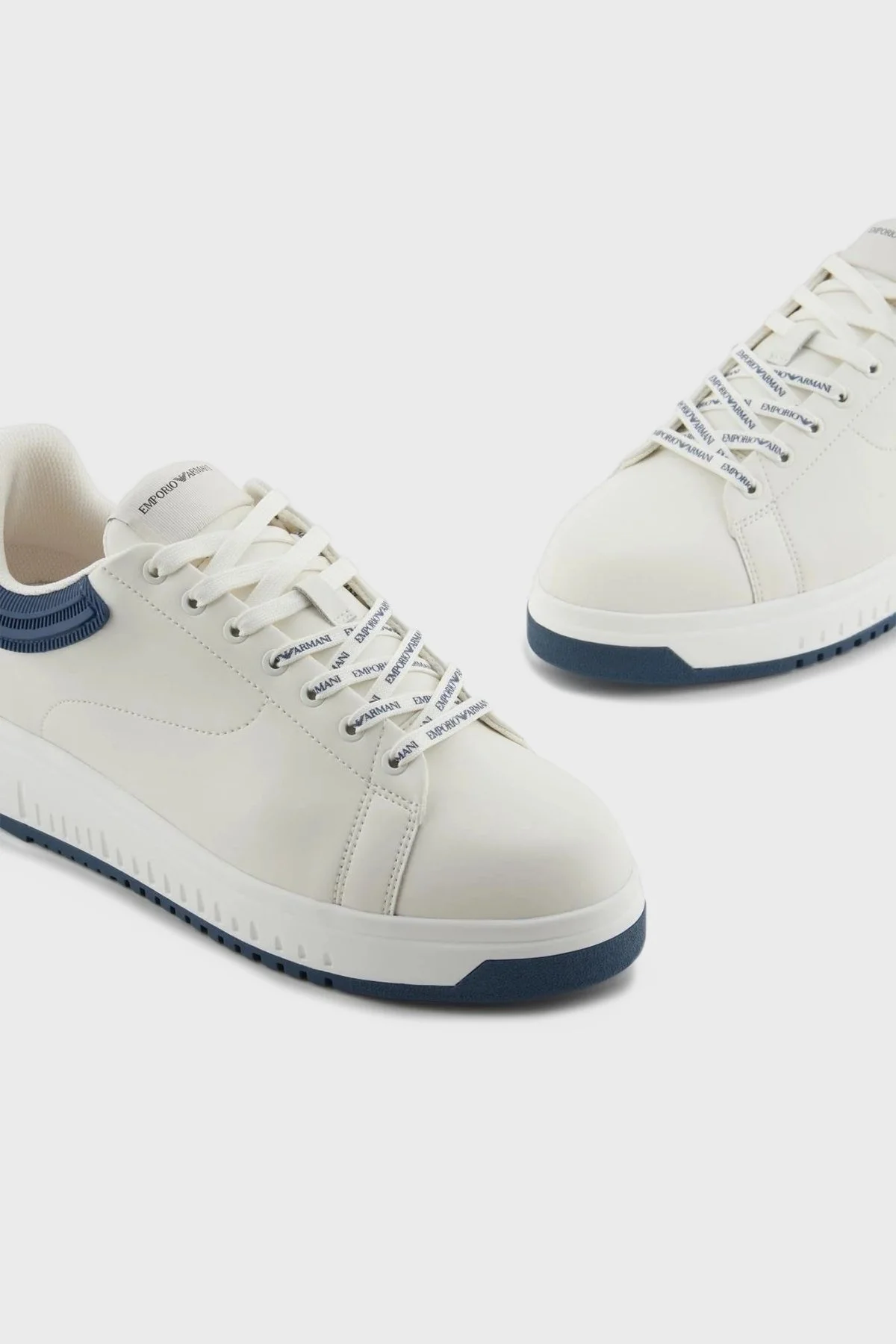 Emporio Armani Hakiki Deri Logolu Sneaker Erkek Ayakkabı X4X264 XN001 T844 BEYAZ - 4