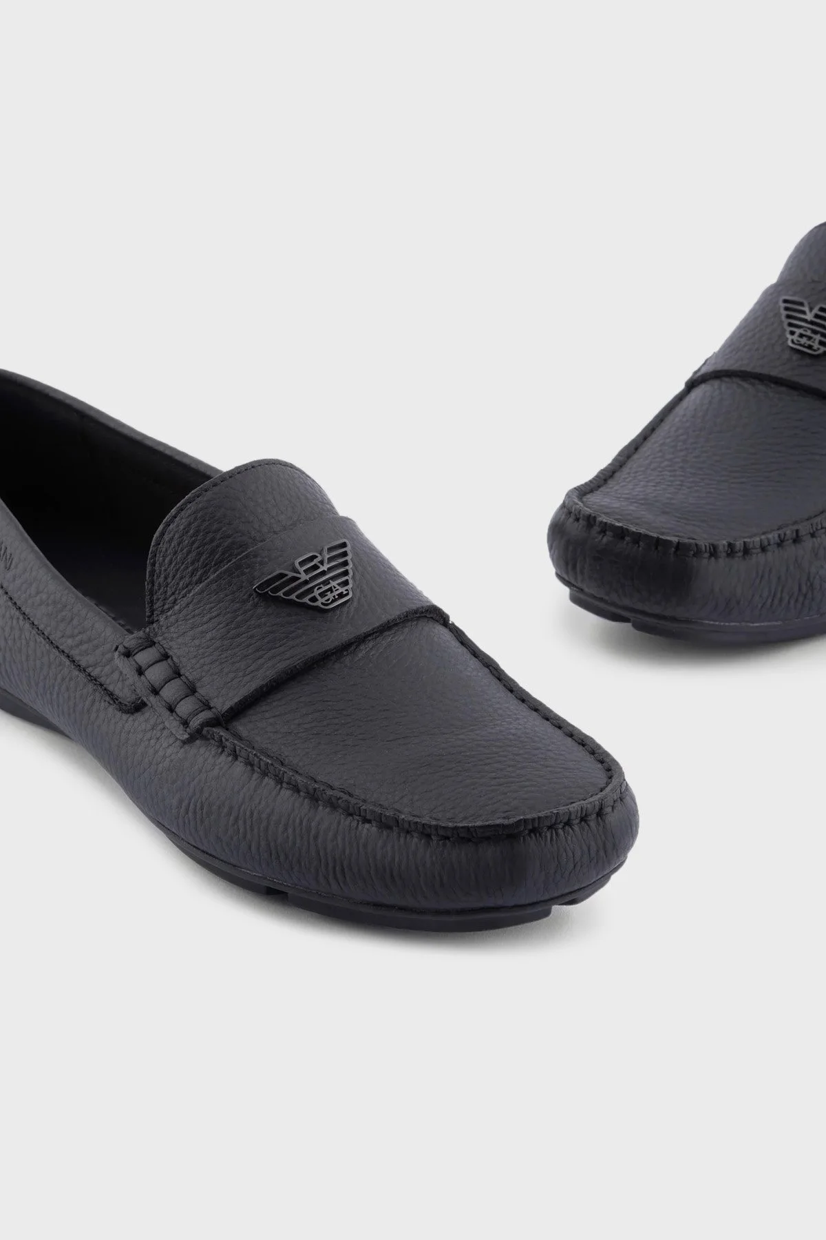 Emporio Armani Hakiki Deri Makosen Erkek Ayakkabı X4B124 XF665 00002 SİYAH - 4