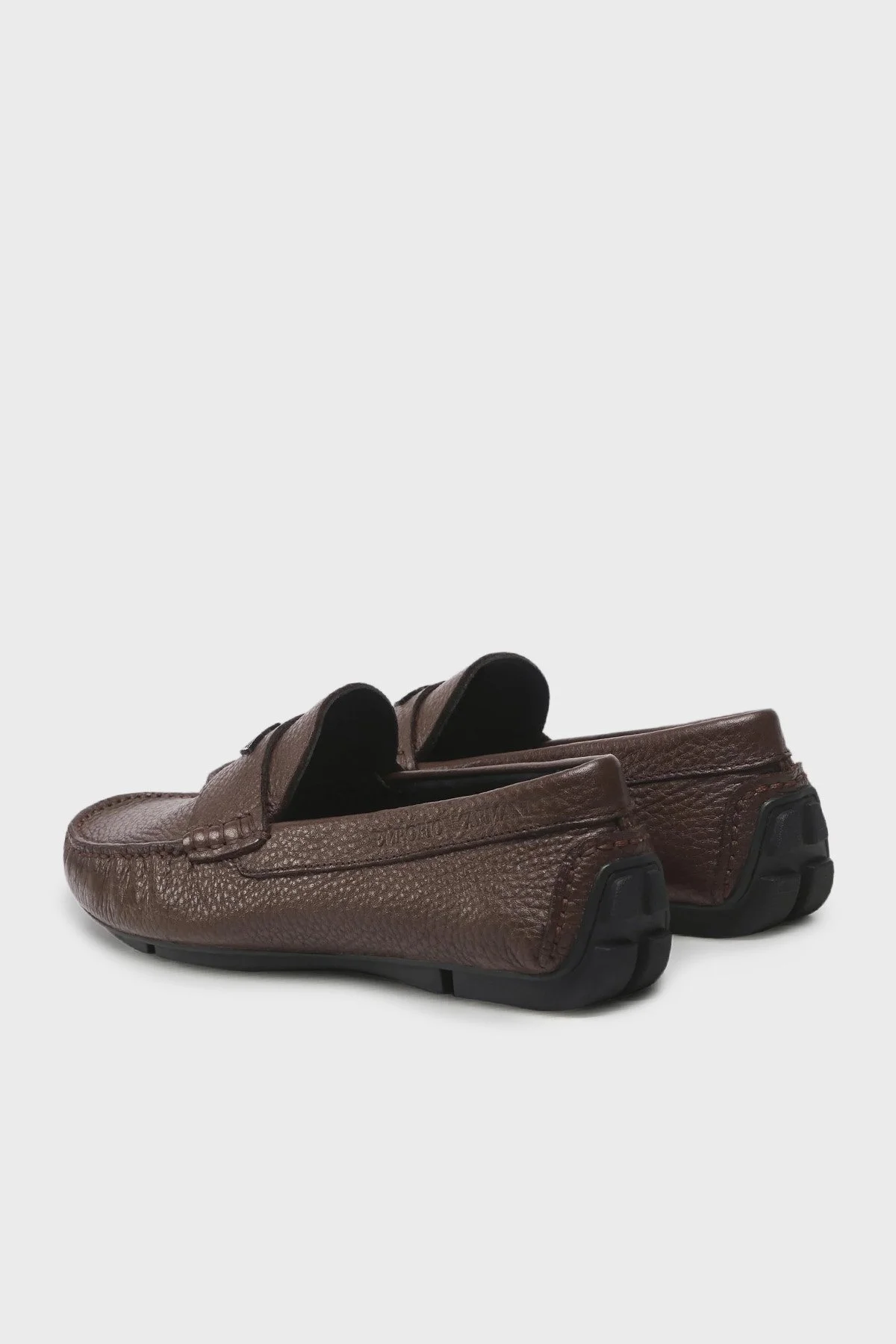 Emporio Armani Hakiki Deri Makosen Erkek Ayakkabı X4B124 XF665 00792 KAHVE - 4