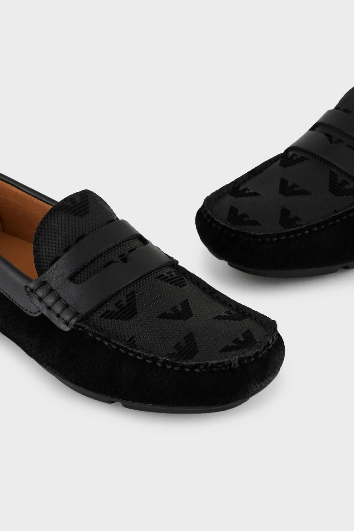 Emporio Armani Hakiki Deri Makosen Erkek Ayakkabı X4B146 XN784 K001 SİYAH - 3